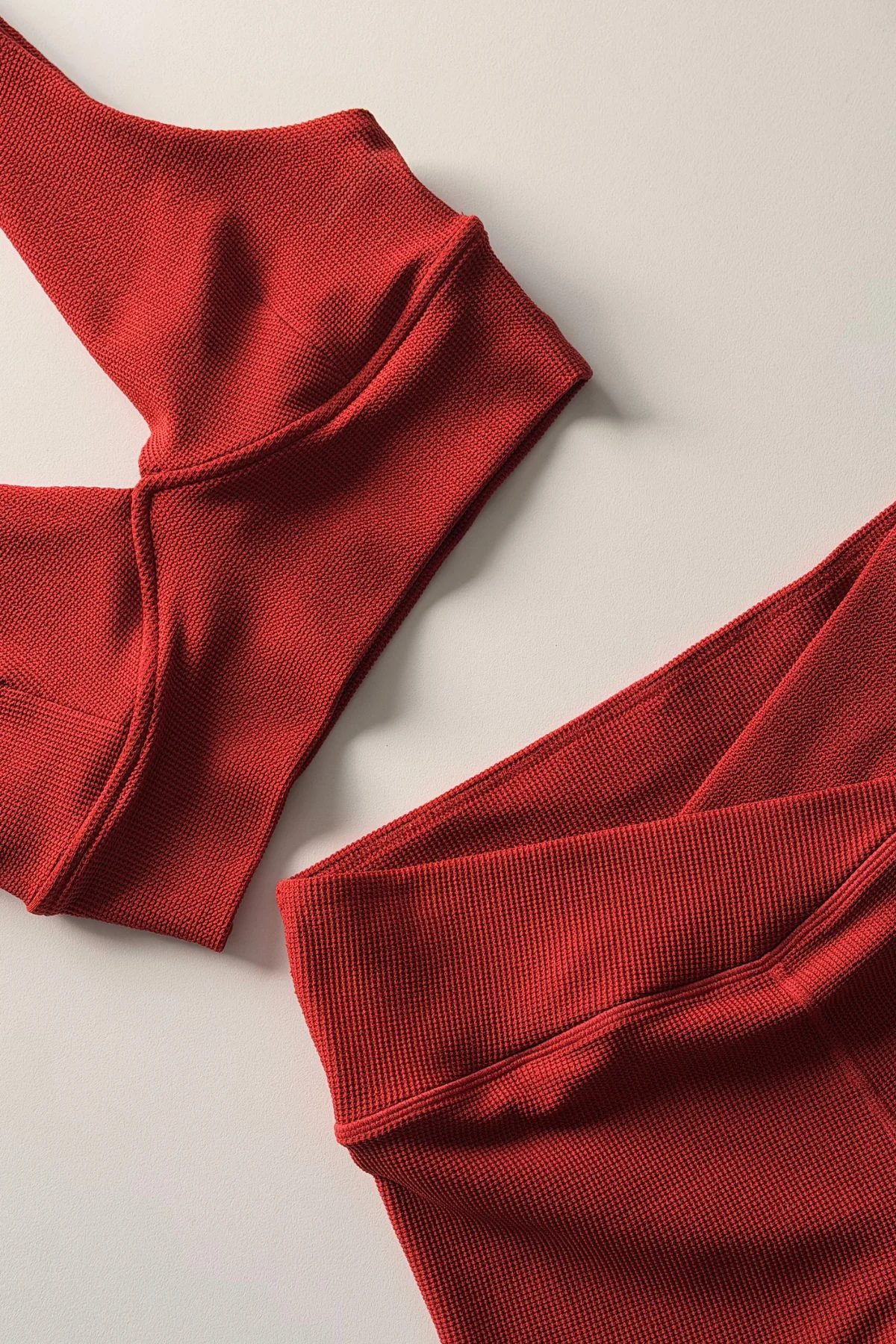 4 Inch Bike Short - Red Waffle - Image 7