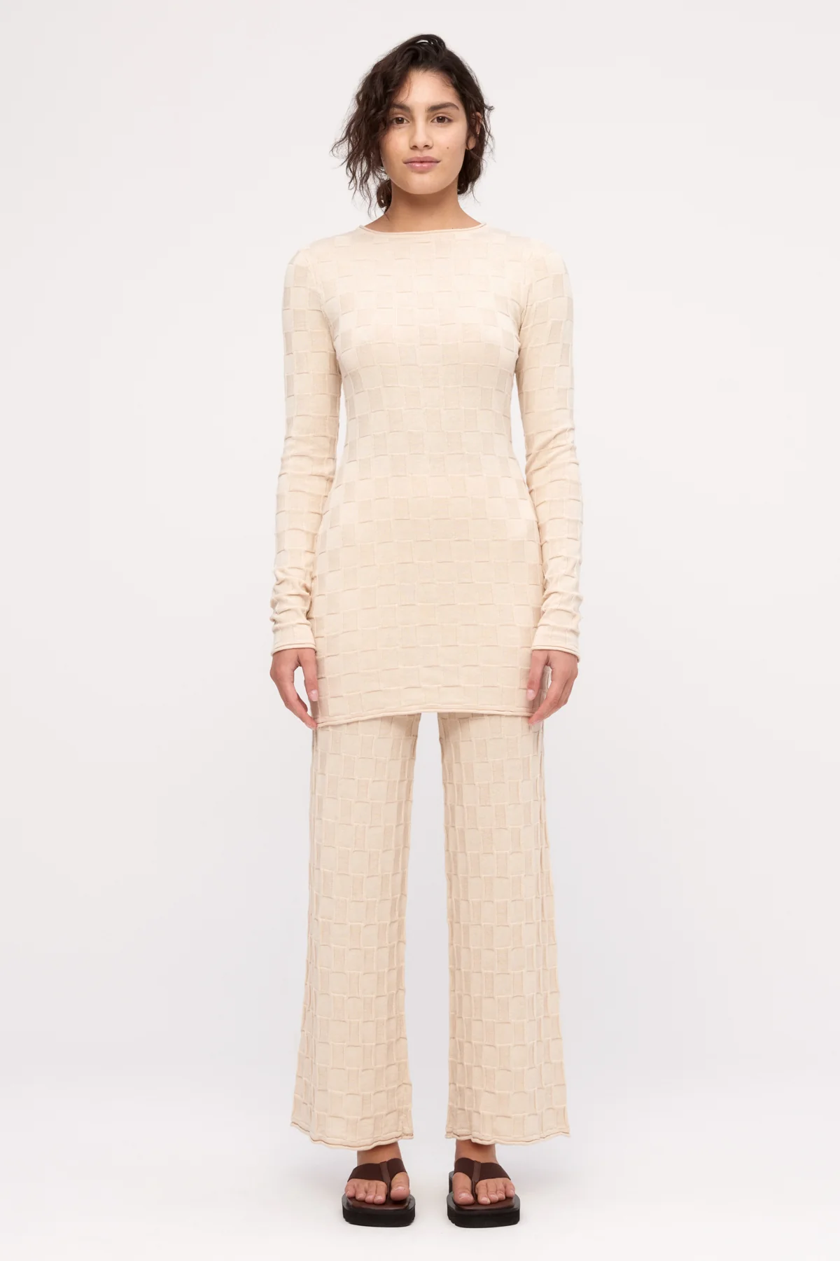 Basketweave Knit Pant - Natural - Image 2