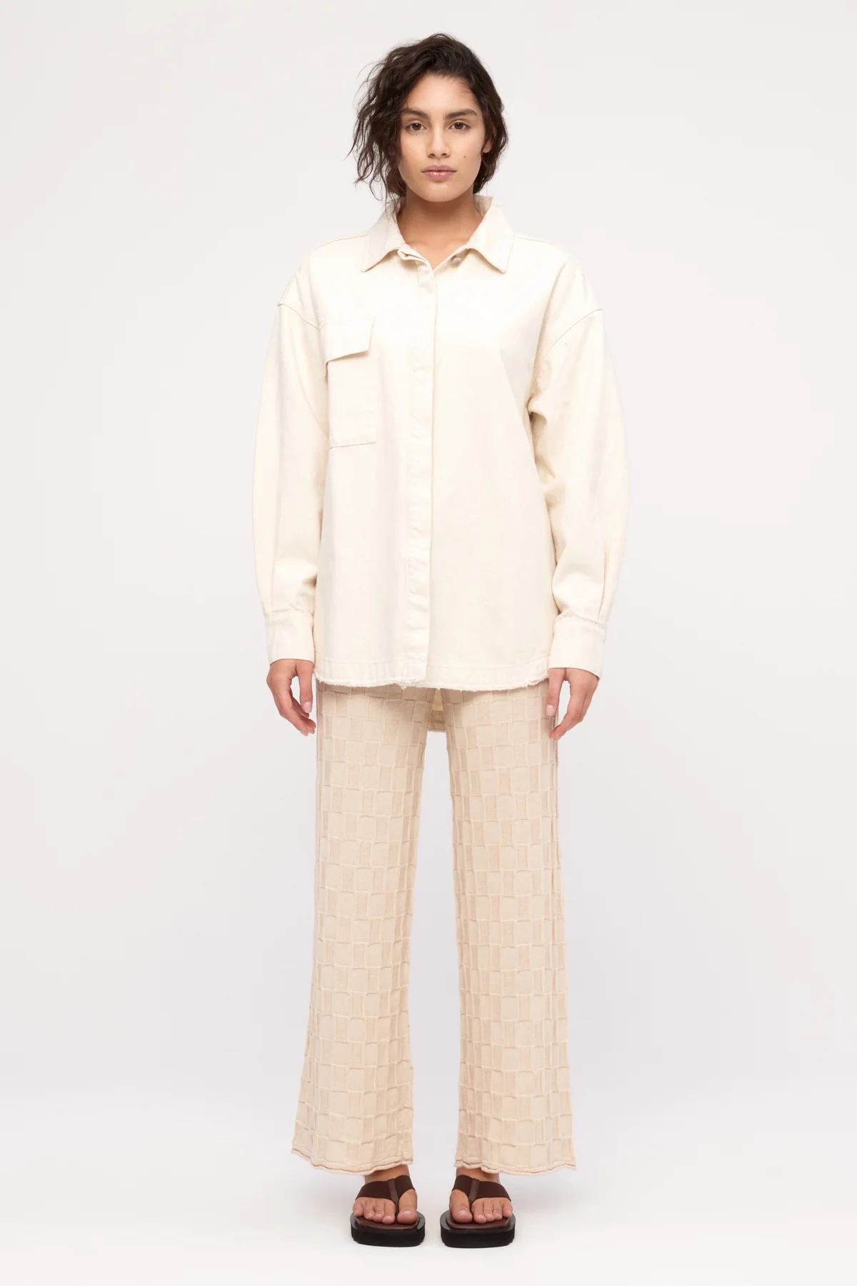Basketweave Knit Pant - Natural - Image 6