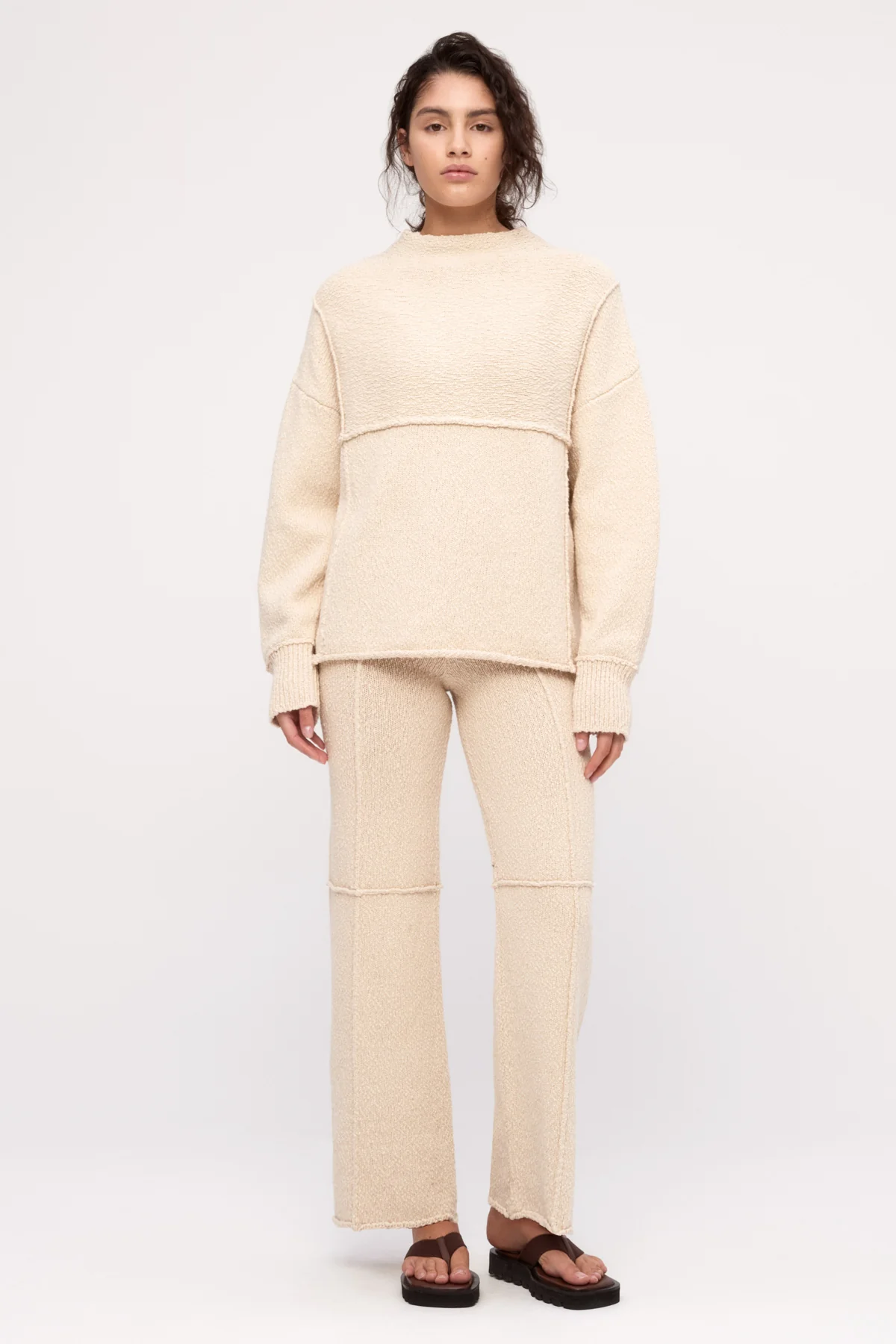 Boucle Knit Pant - Coconut - Image 3