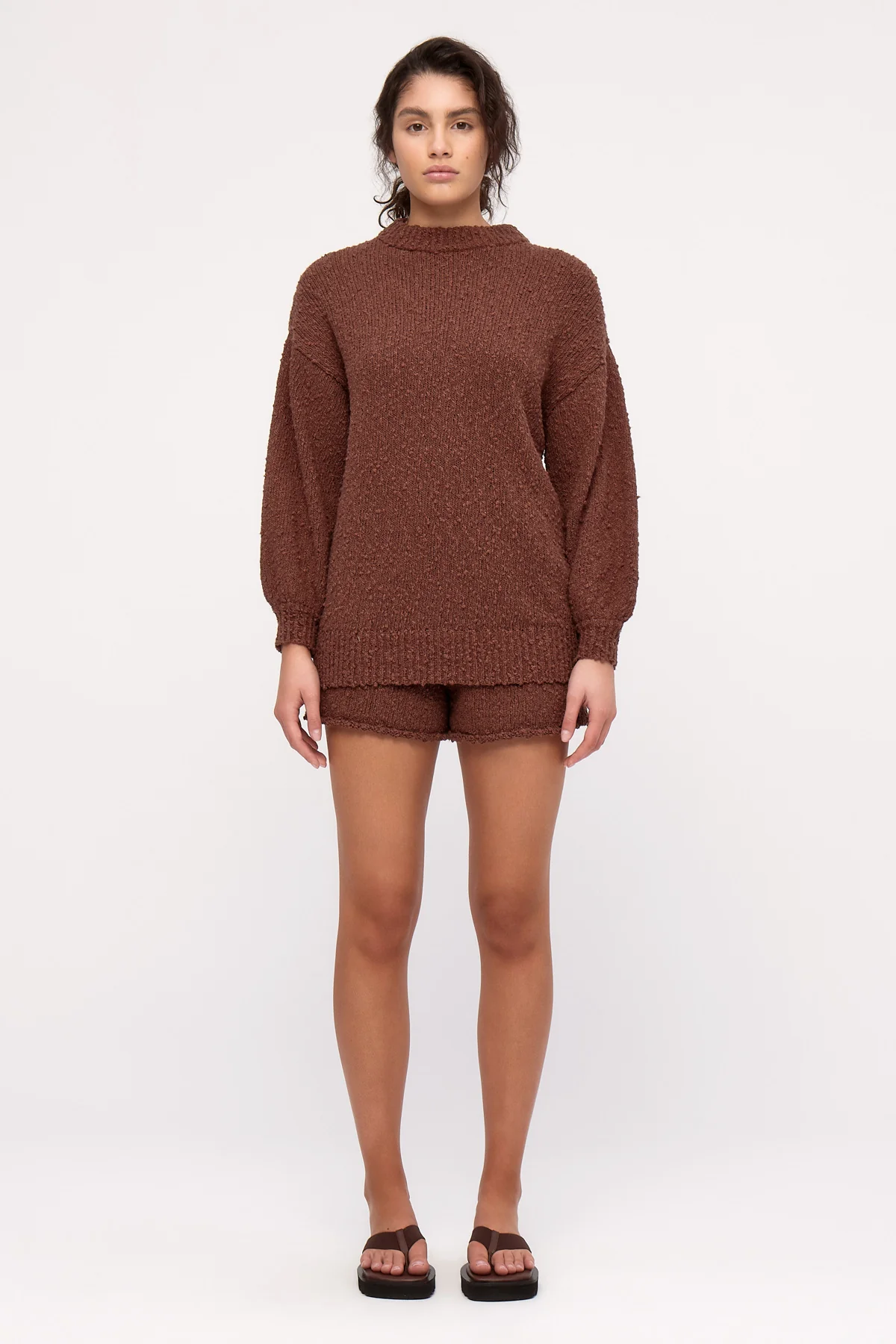 Boucle Knit Short - Carob - Image 3