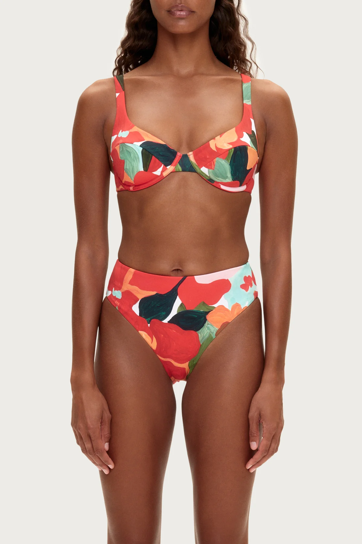 Bra Cup Top - Red Floral - Image 2