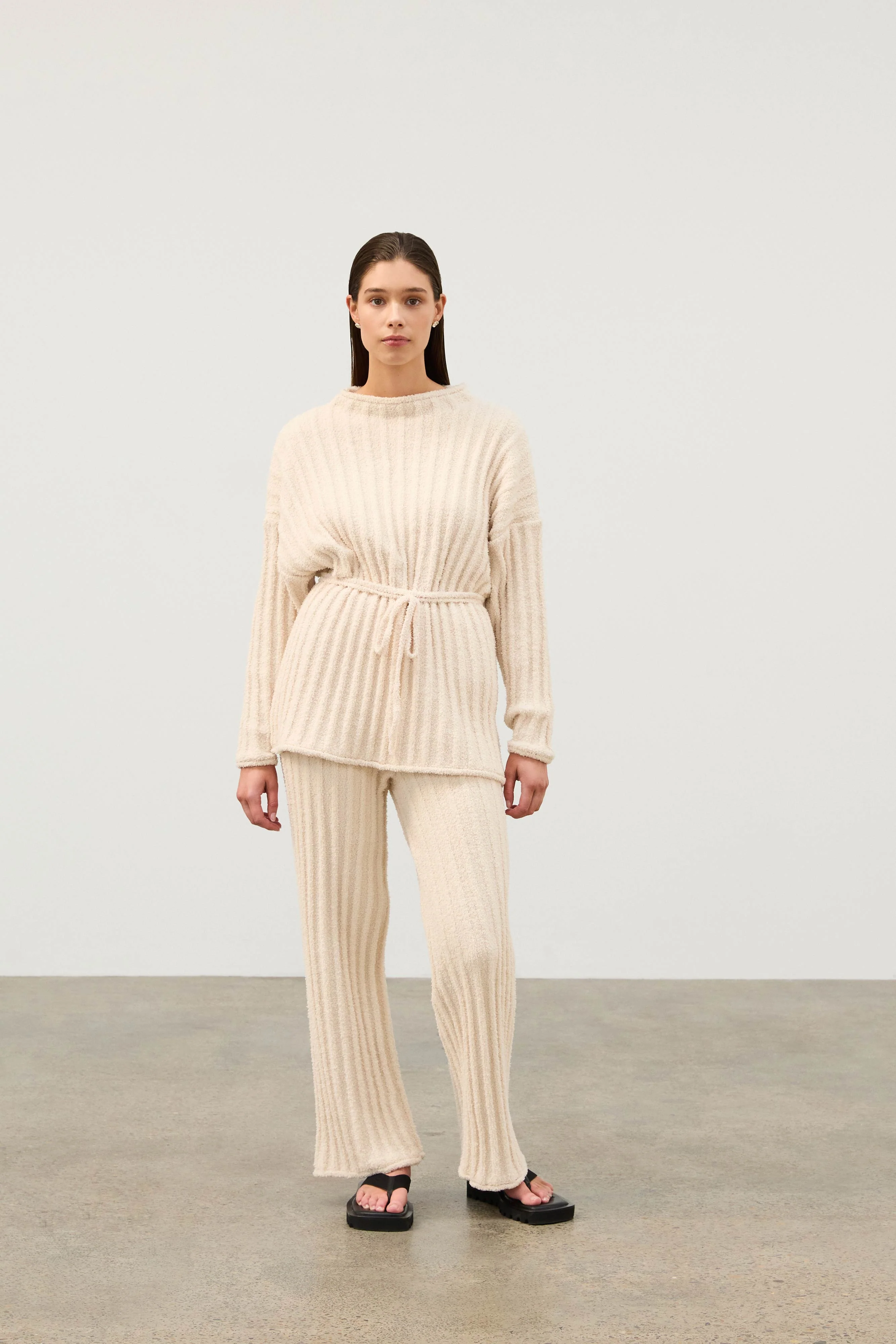 Coconut Textured Stripe Knit Pant - Image 3