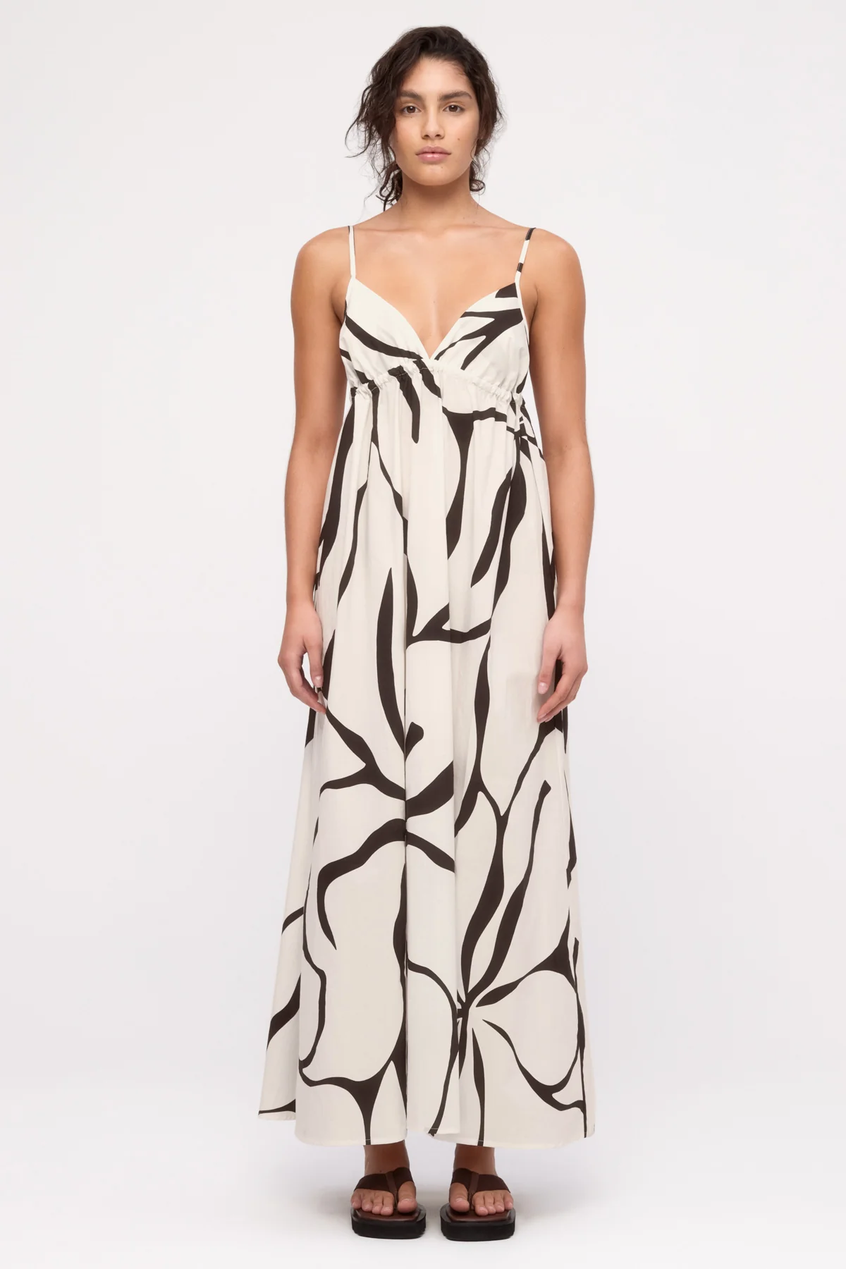 Cotton Dress - Cream Flower