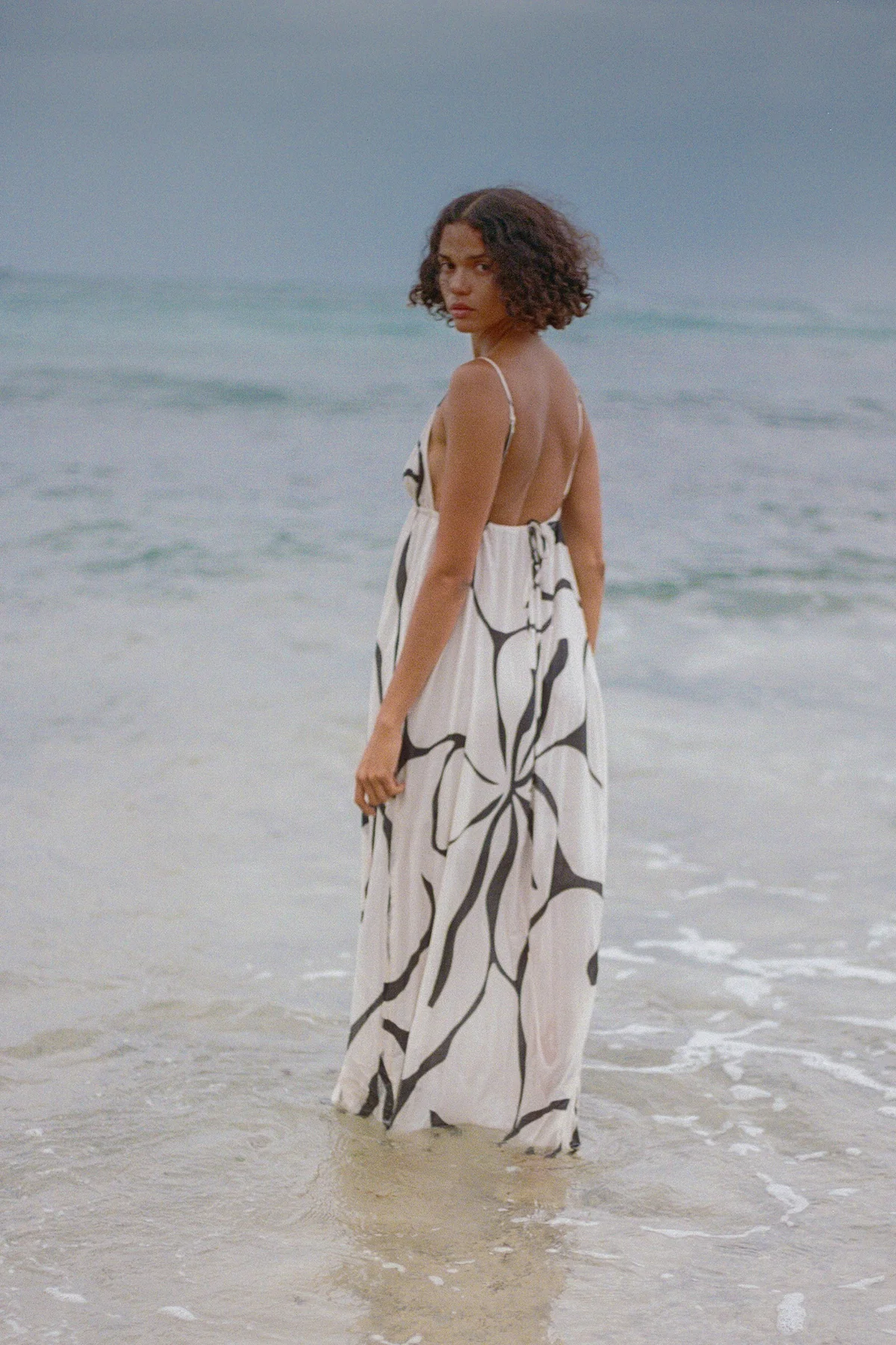 Cotton Dress - Cream Flower - Image 5