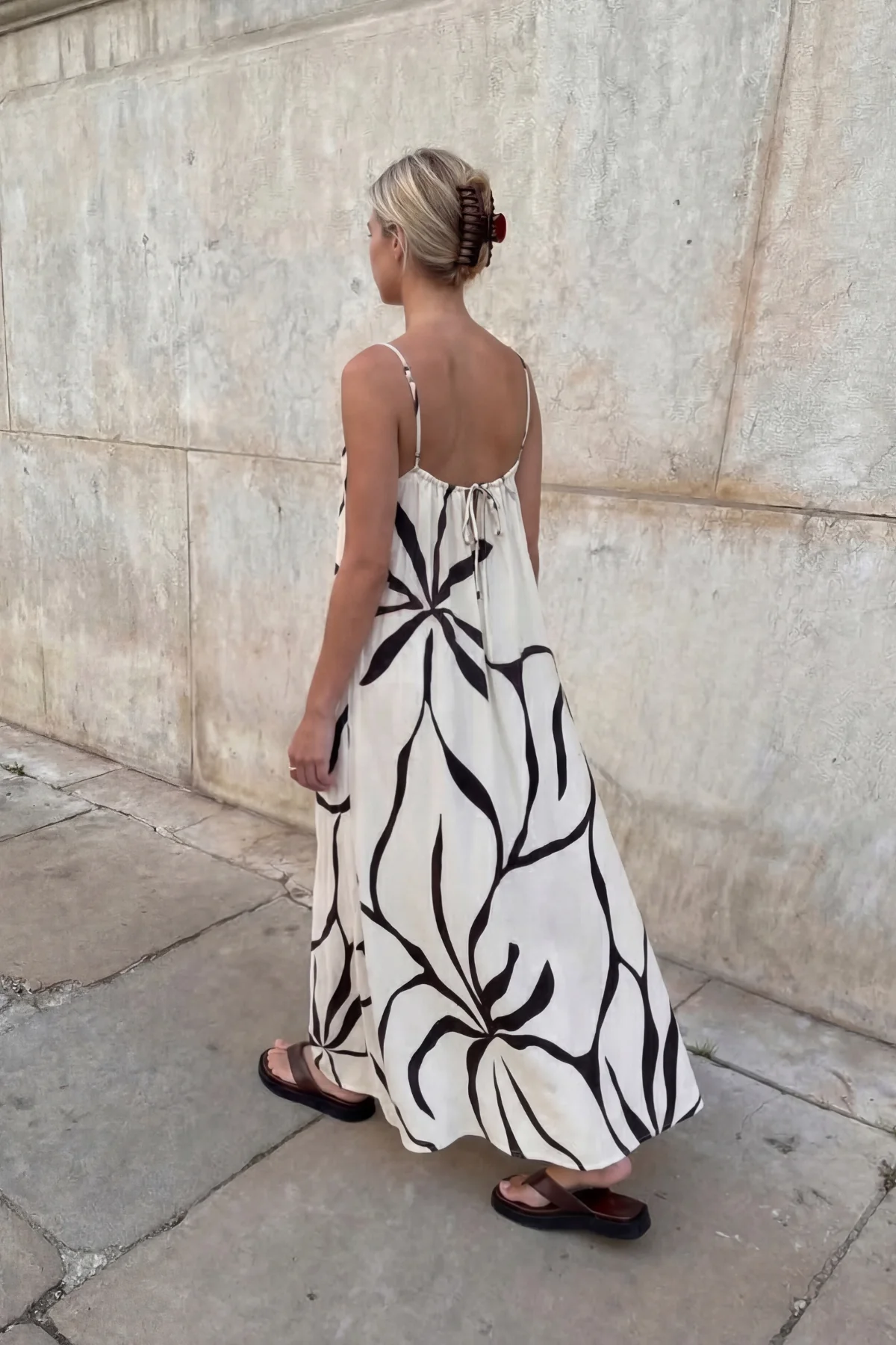 Cotton Dress - Cream Flower - Image 7