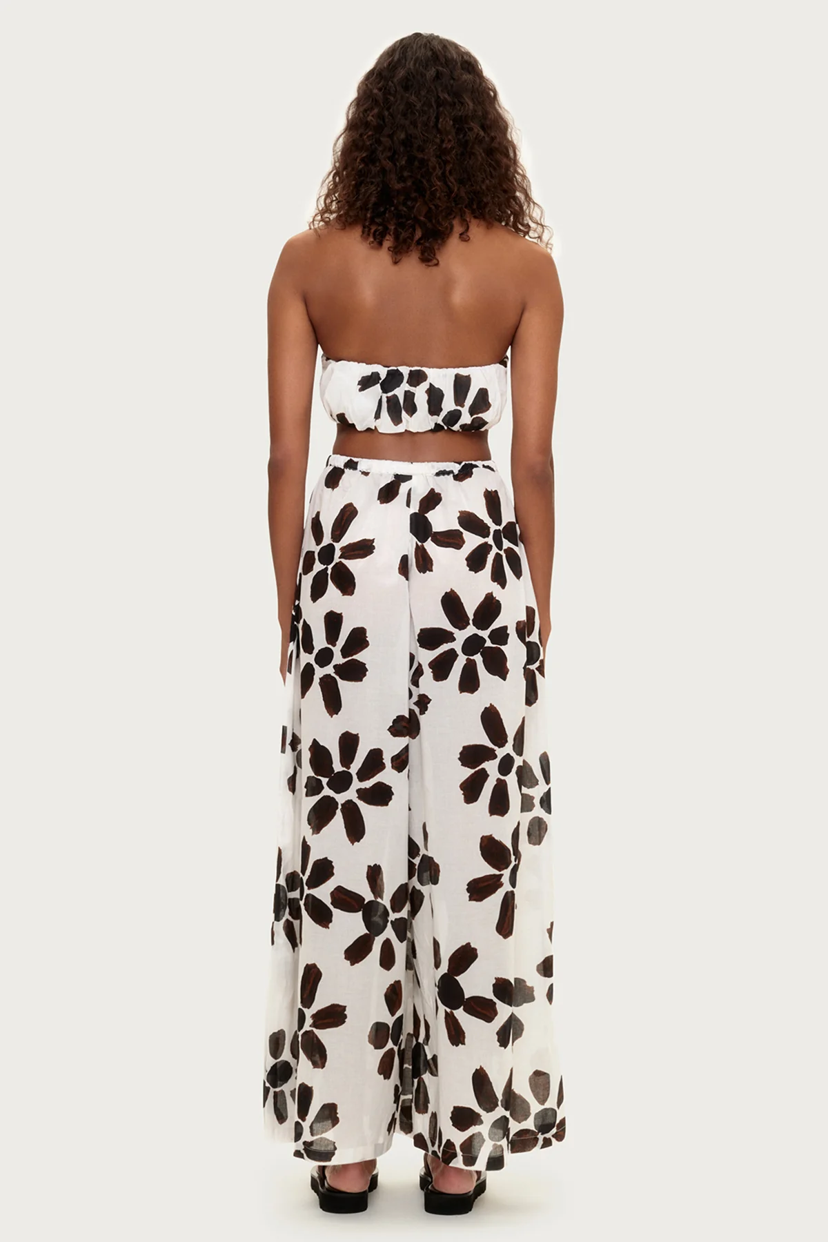 Cotton Halter Top - Chocolate Flower - Image 3