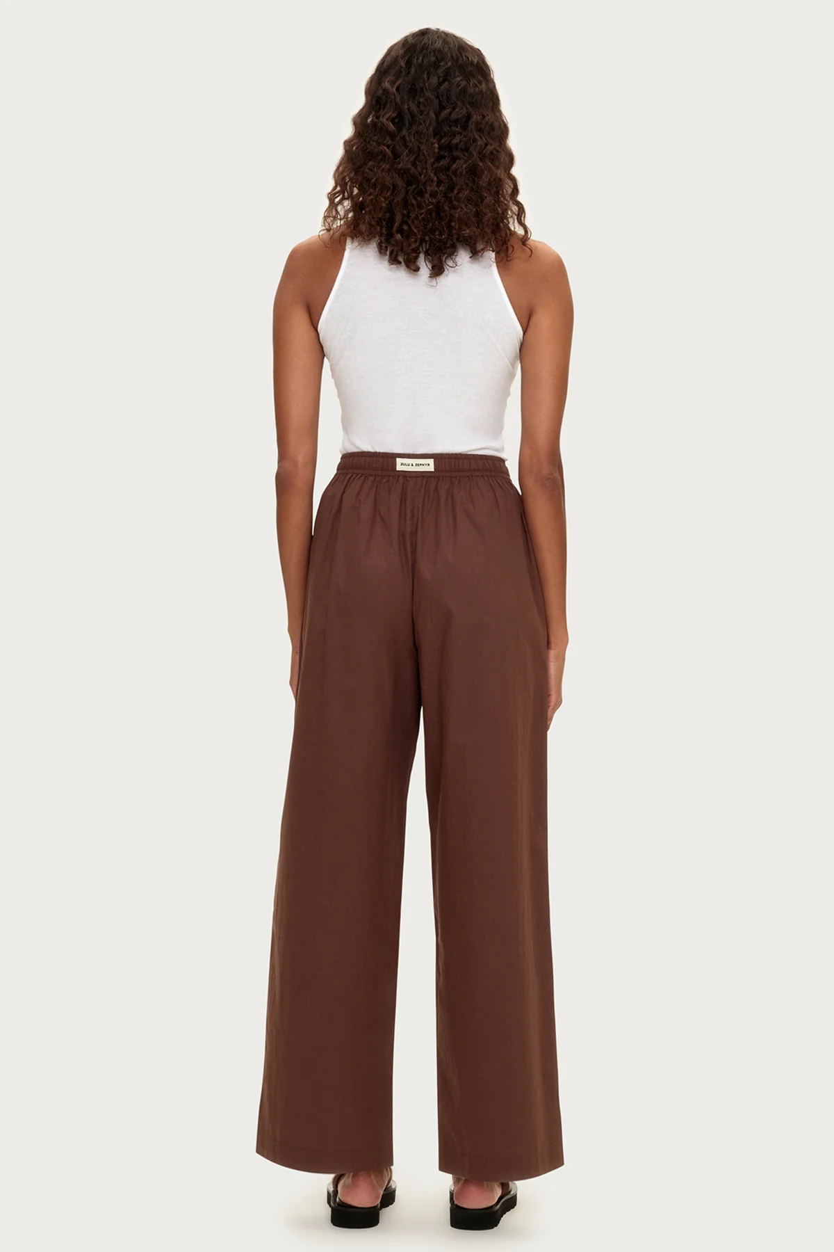 Cotton Poplin Pant - Brown - Image 5