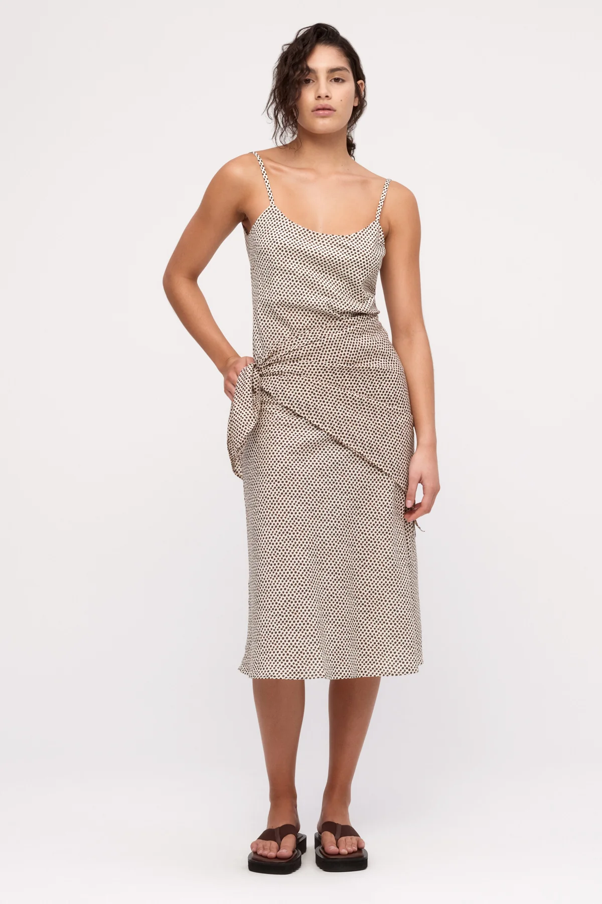 Cotton Silk Scarf - Natural Spot - Image 3
