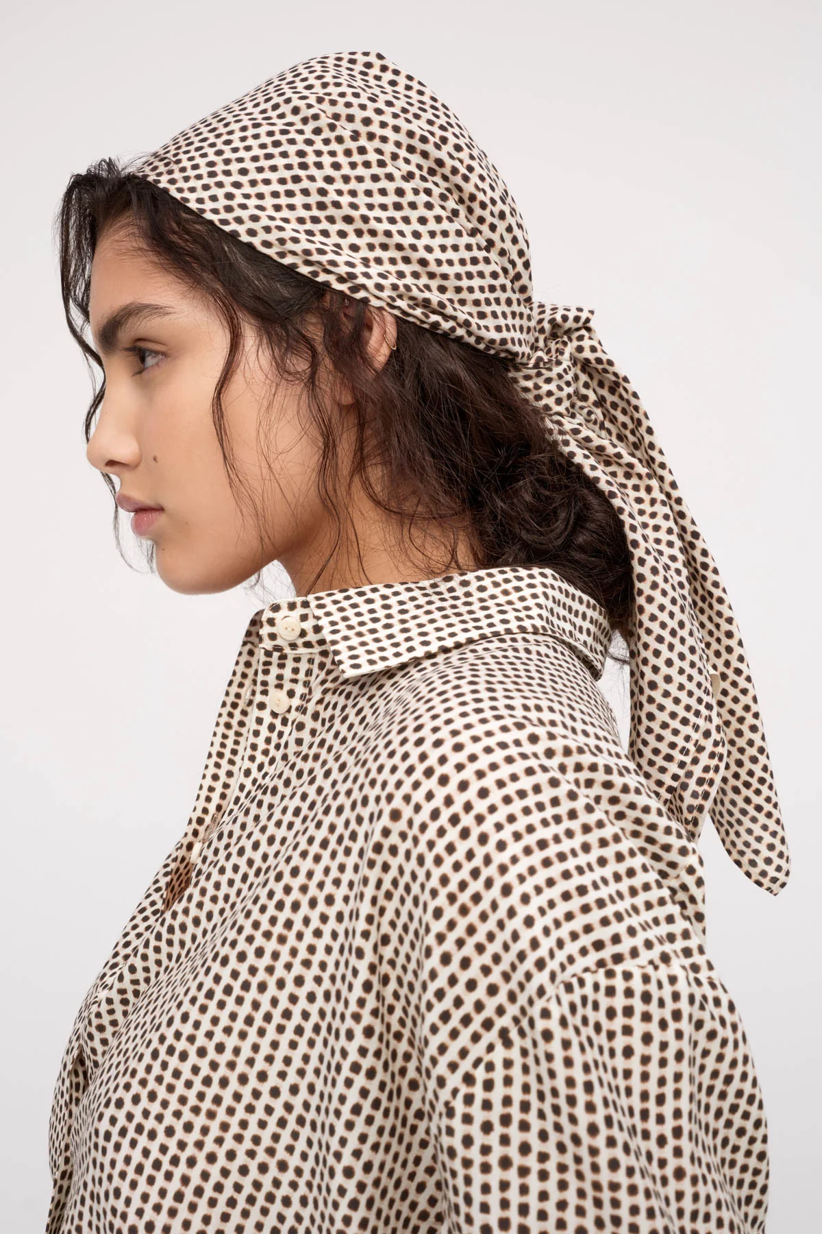 Cotton Silk Scarf - Natural Spot - Image 4