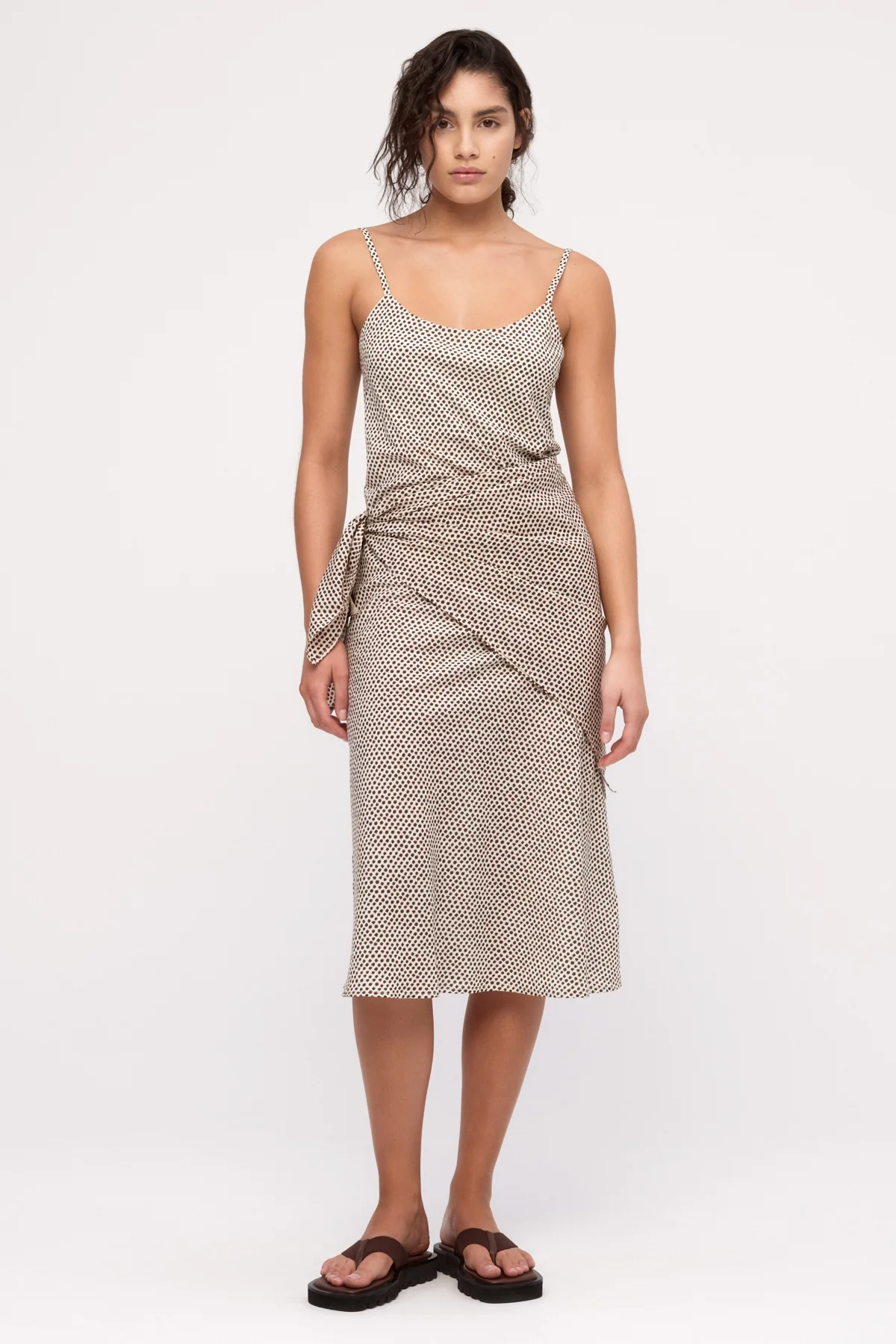 Cotton Silk Slip Dress - Natural Spot - Image 3