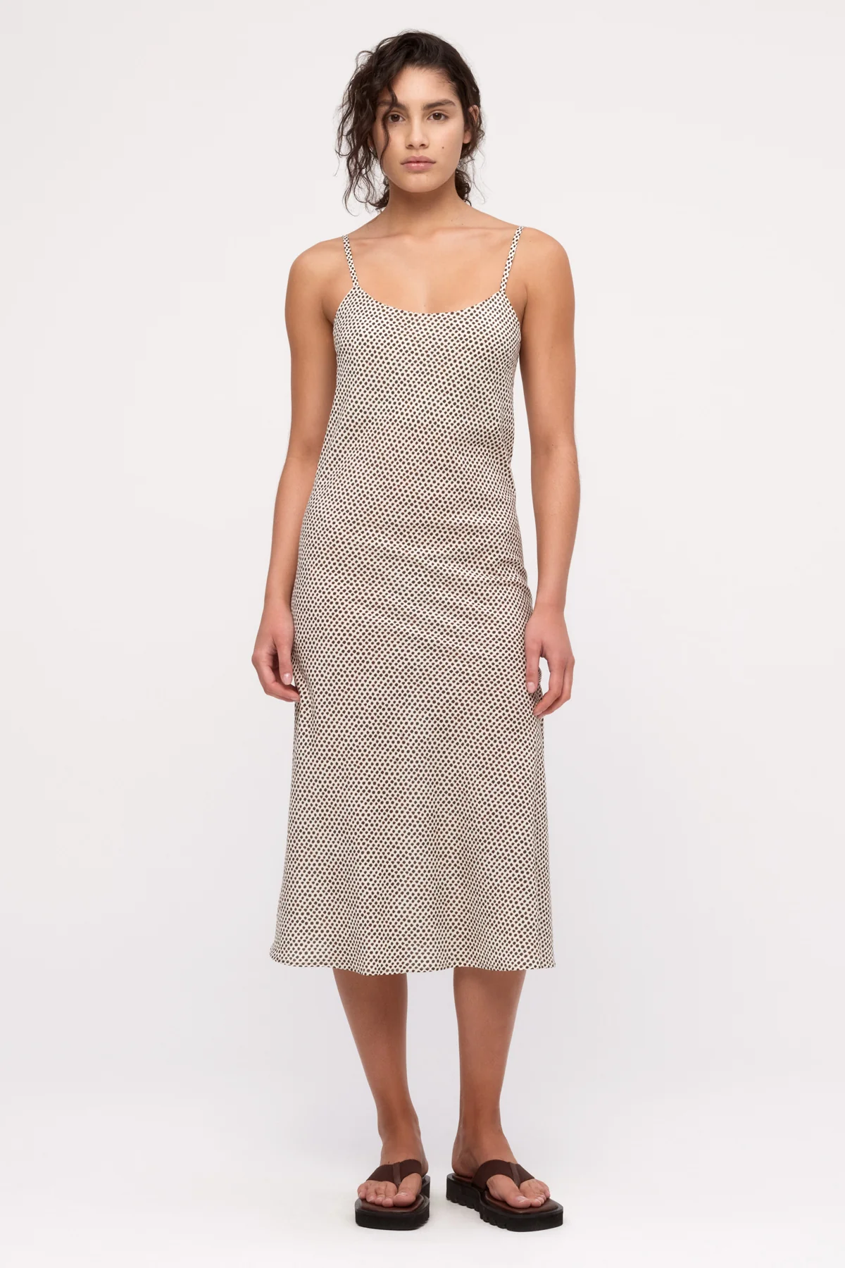 Cotton Silk Slip Dress - Natural Spot - Image 5
