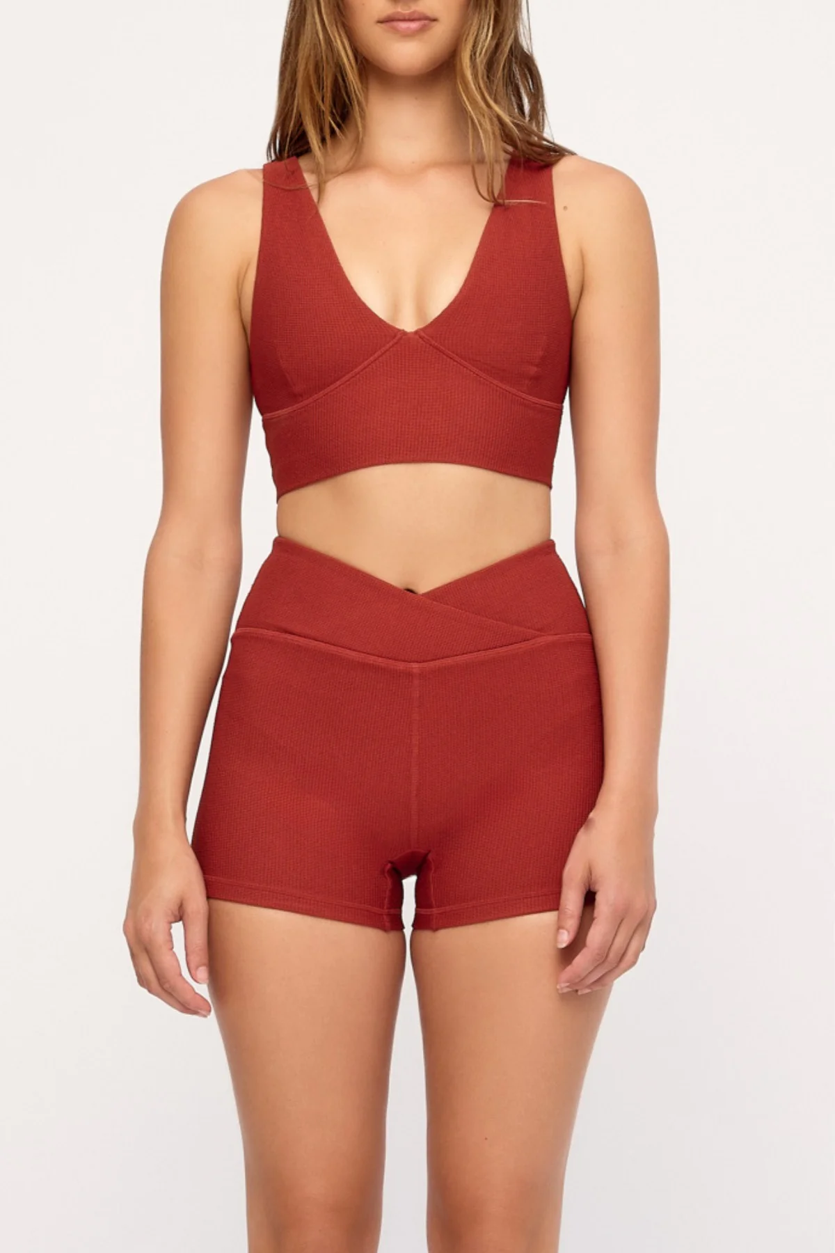 Crop Top - Red Waffle - Image 8