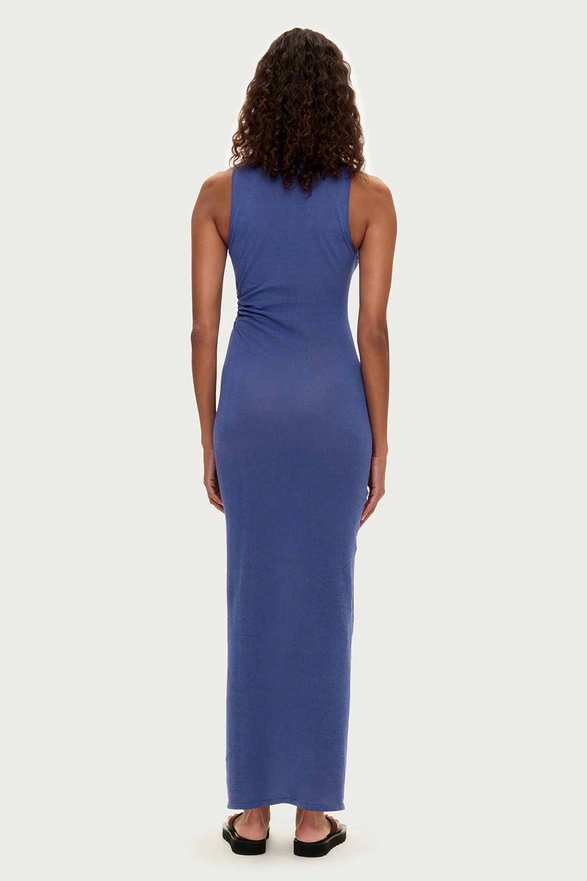 Cut Out Knit Dress - Blue - Image 4