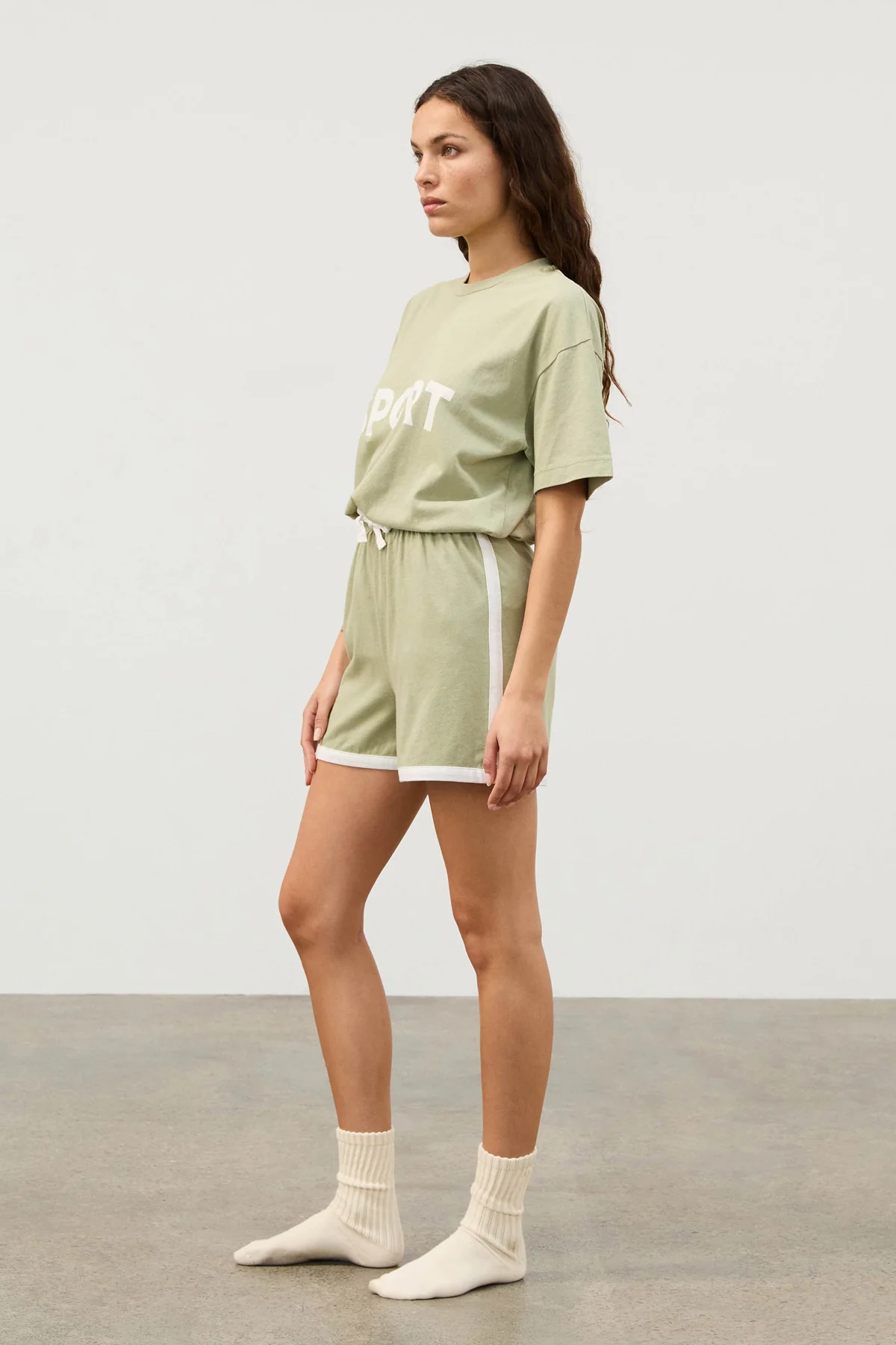 Organic Cotton Blend Sport Short - Eucalyptus - Image 3