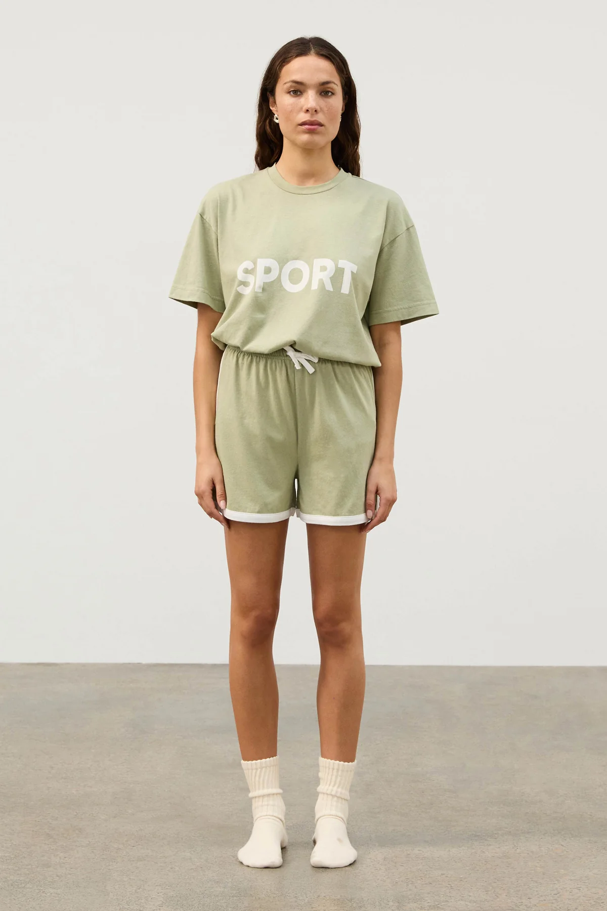 Organic Cotton Blend Sport Short - Eucalyptus - Image 4