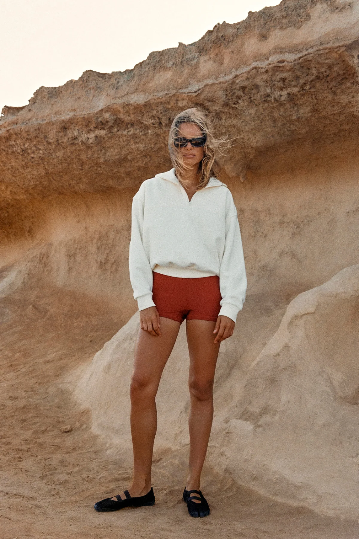 Fleece Sport Sweat Shirt - Cream - Image 4