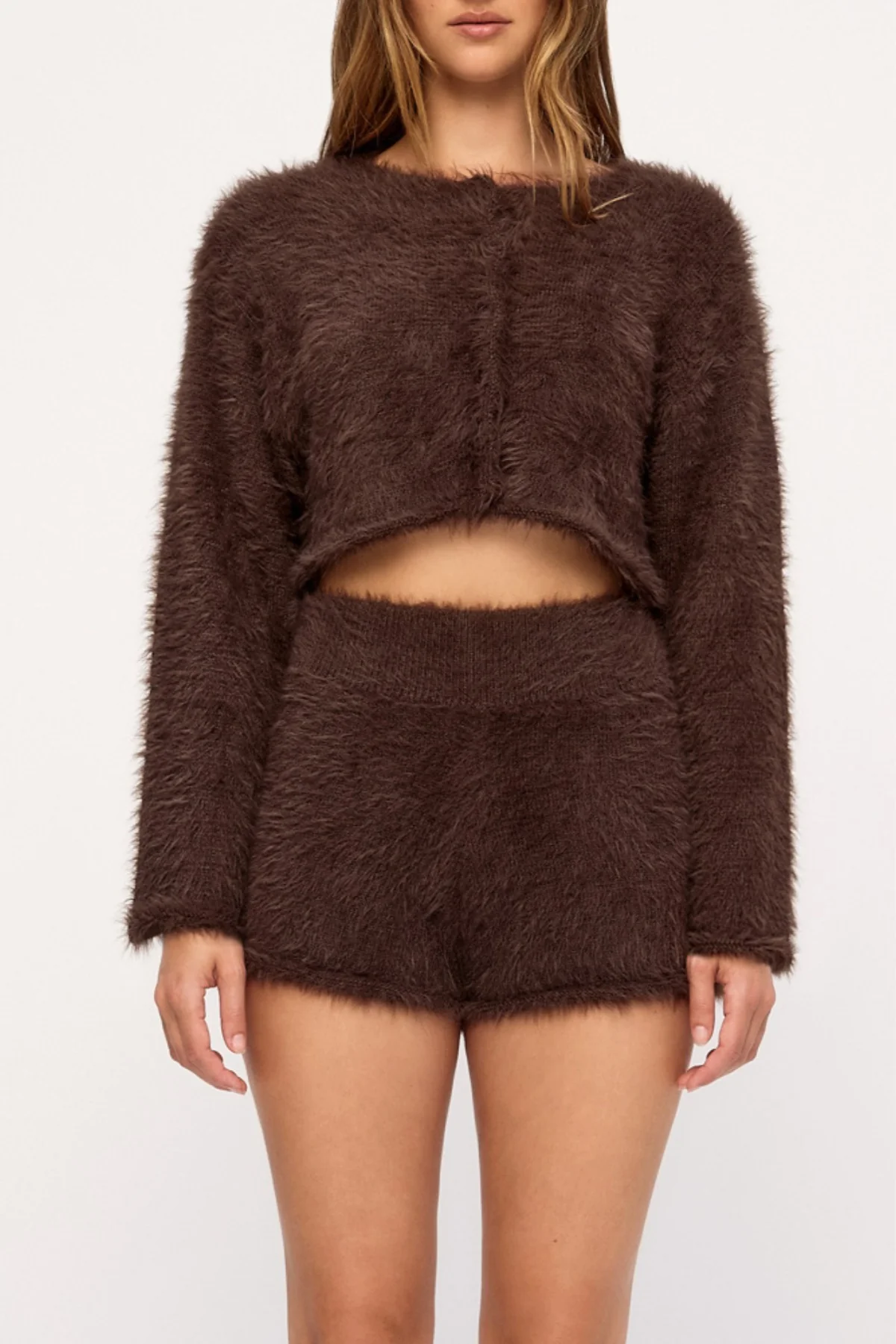 Fluffy Knit Short - Chocolate