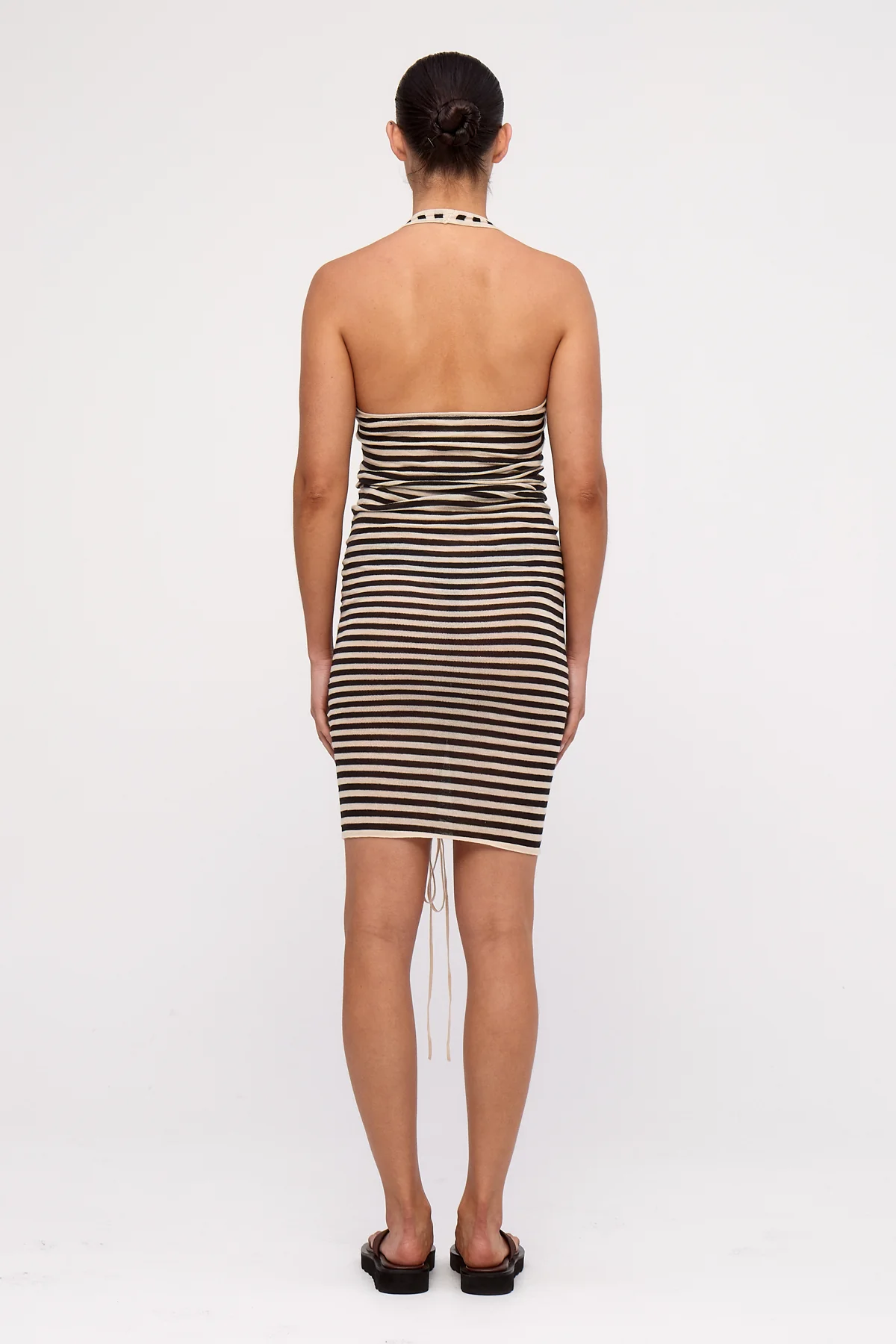Halter Knit Dress - Black Stripe - Image 4