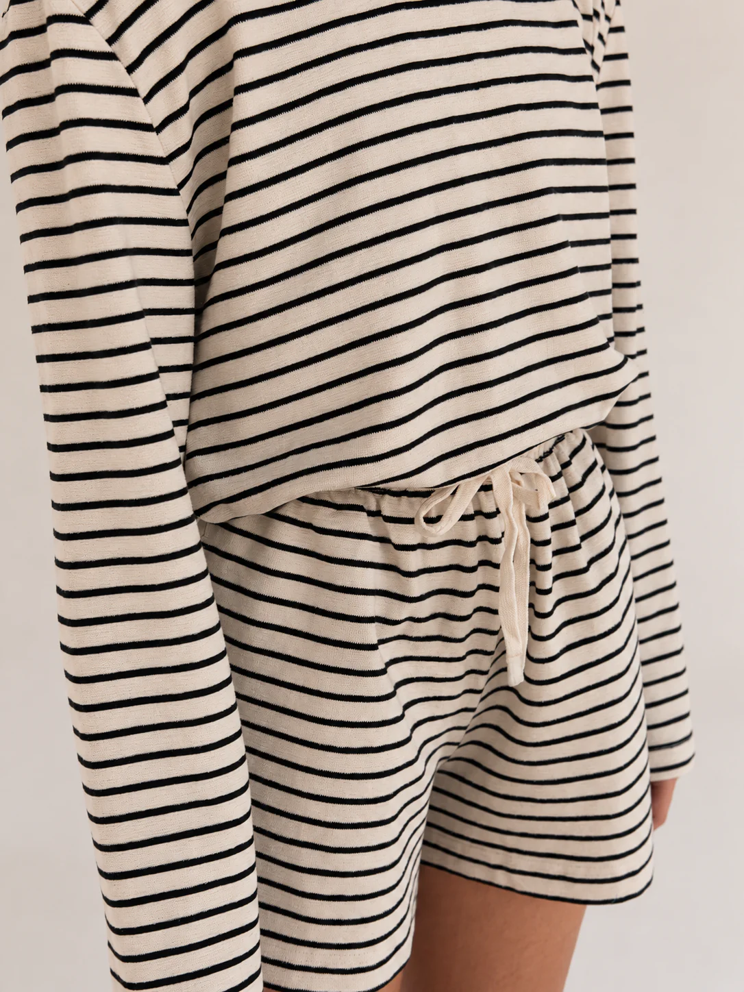 Jersey Long Sleeve Top - Black Stripe - Image 10