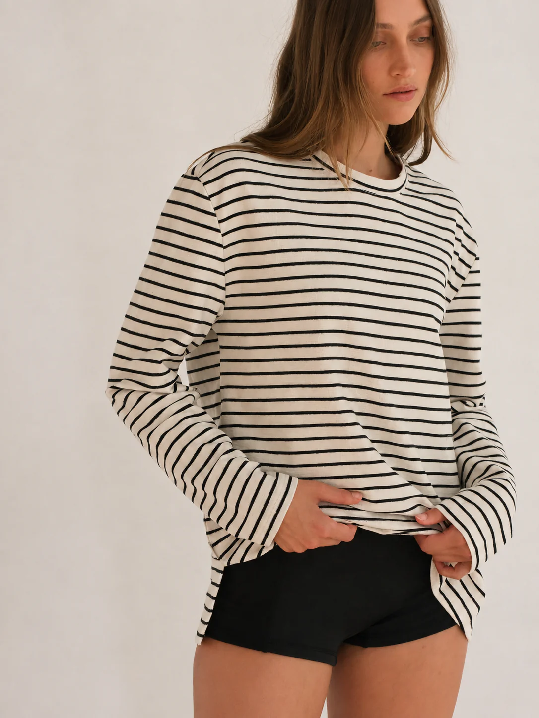 Jersey Long Sleeve Top - Black Stripe - Image 6