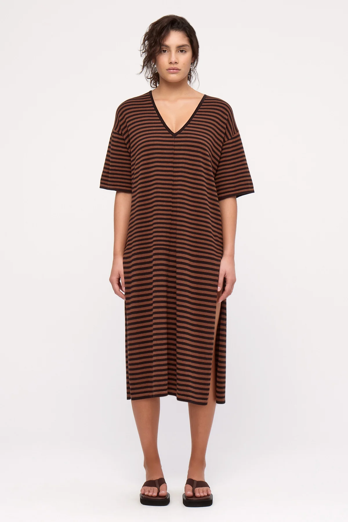Knit Dress - Brown Stripe
