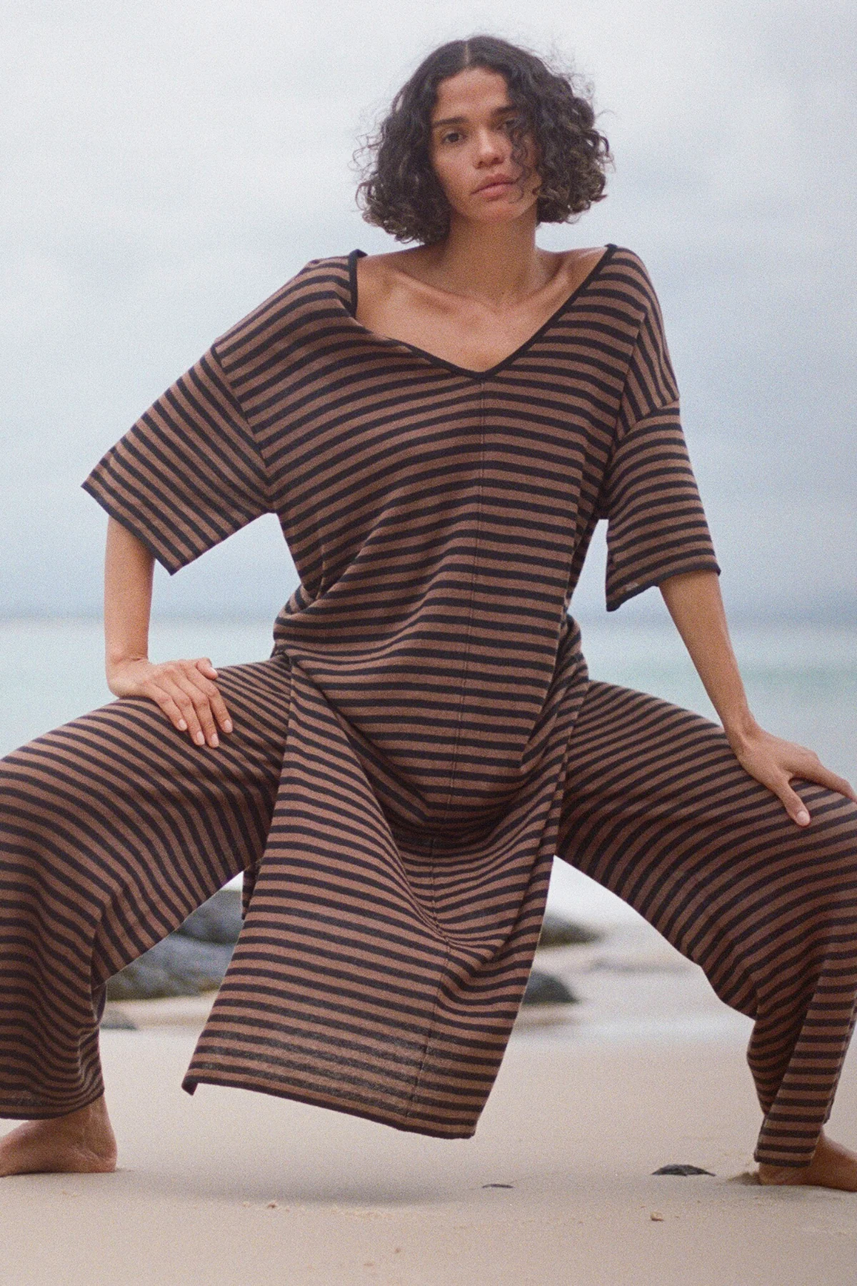 Knit Dress - Brown Stripe - Image 4