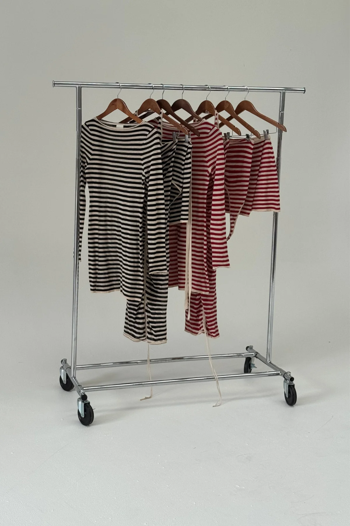 Knit Mini Dress - Black Stripe - Image 3
