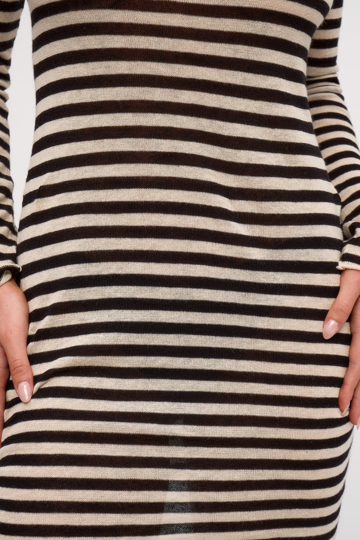 Knit Mini Dress - Black Stripe - Image 6