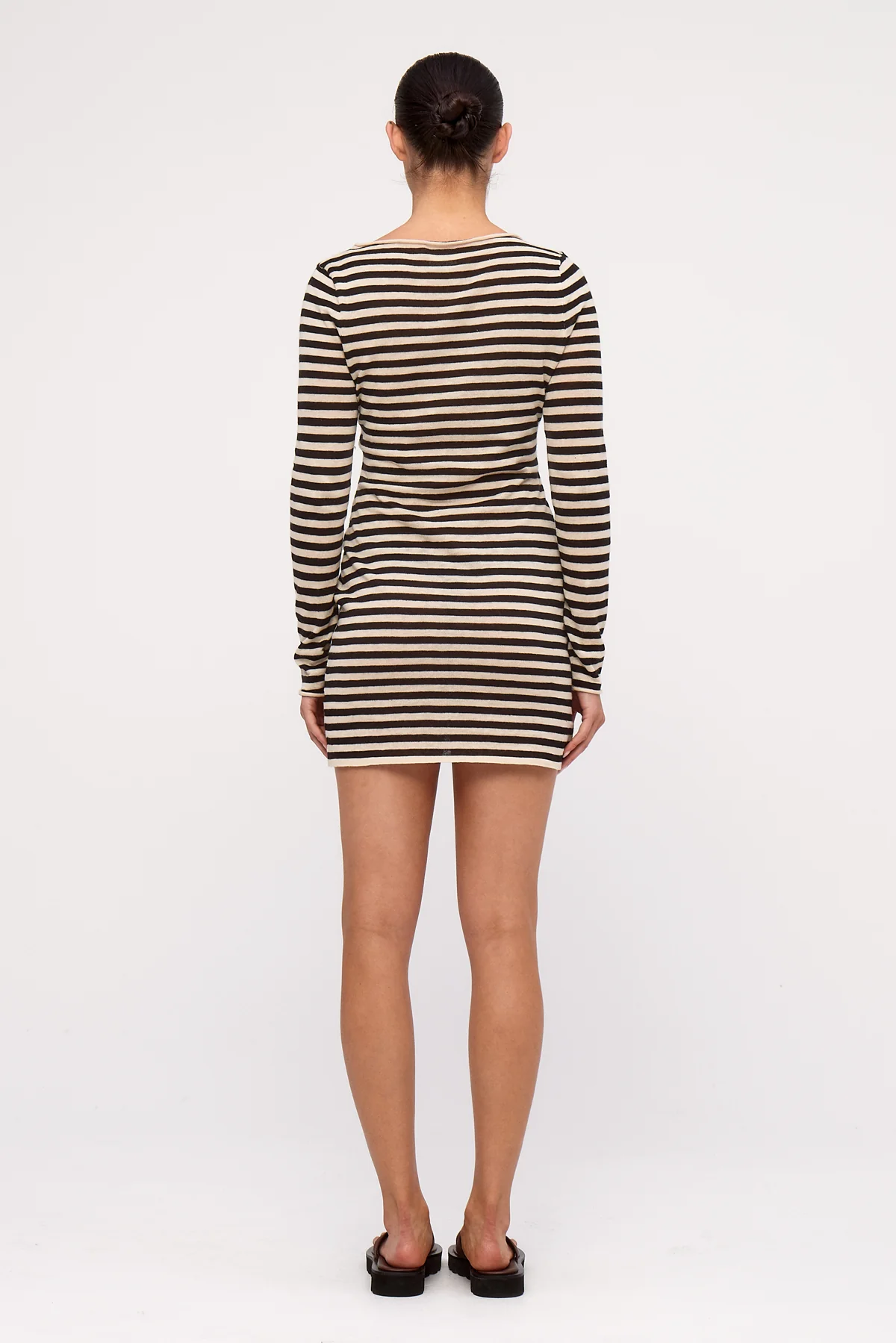Knit Mini Dress - Black Stripe - Image 8
