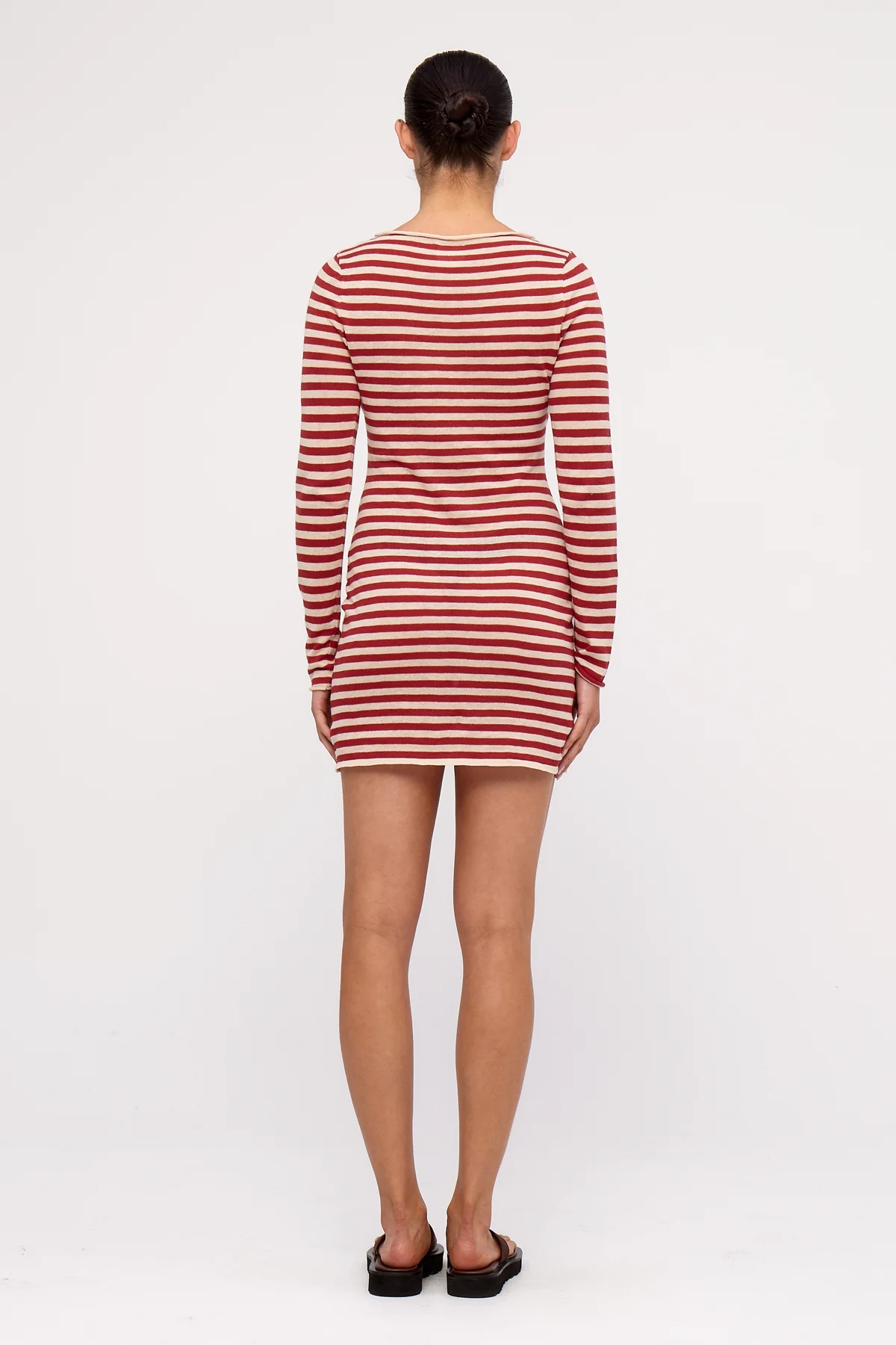 Knit Mini Dress - Red Stripe - Image 4