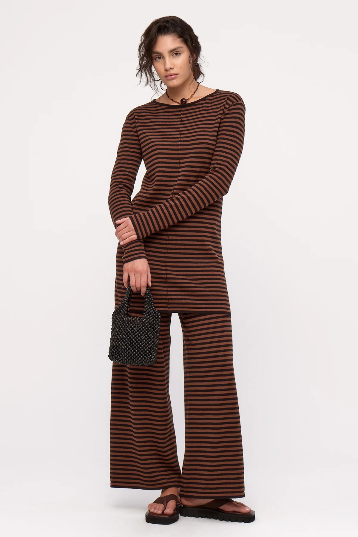 Knit Pant - Brown Stripe