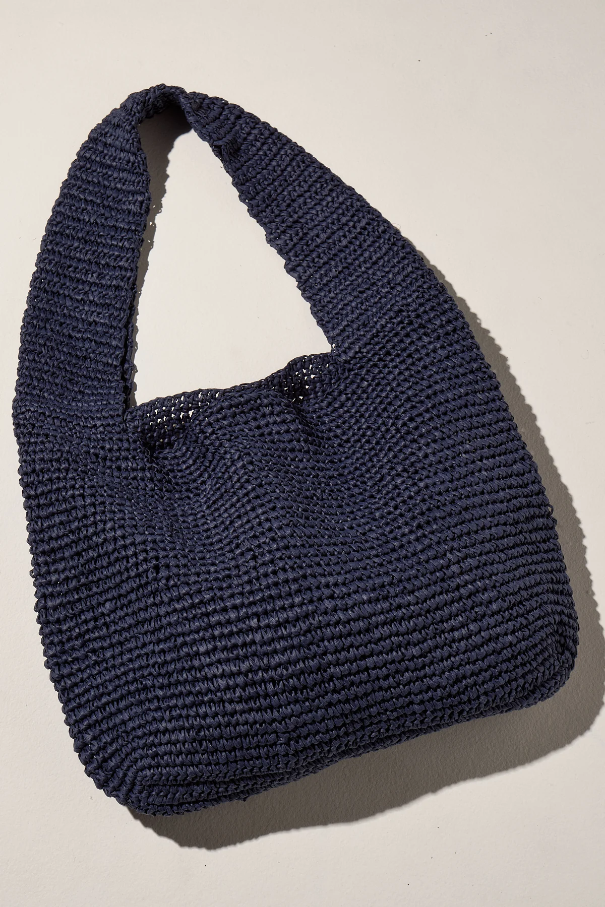 Large Straw Tote Bag - Navy - Image 7