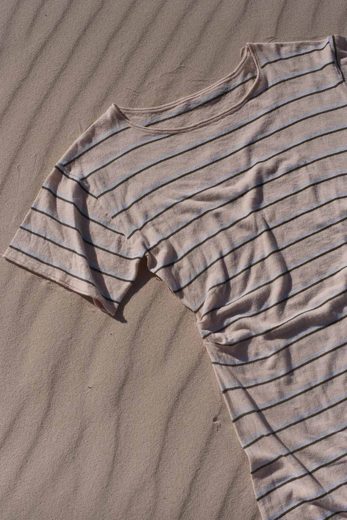 Linen Cotton Mini Dress - Husk Stripe - Image 4