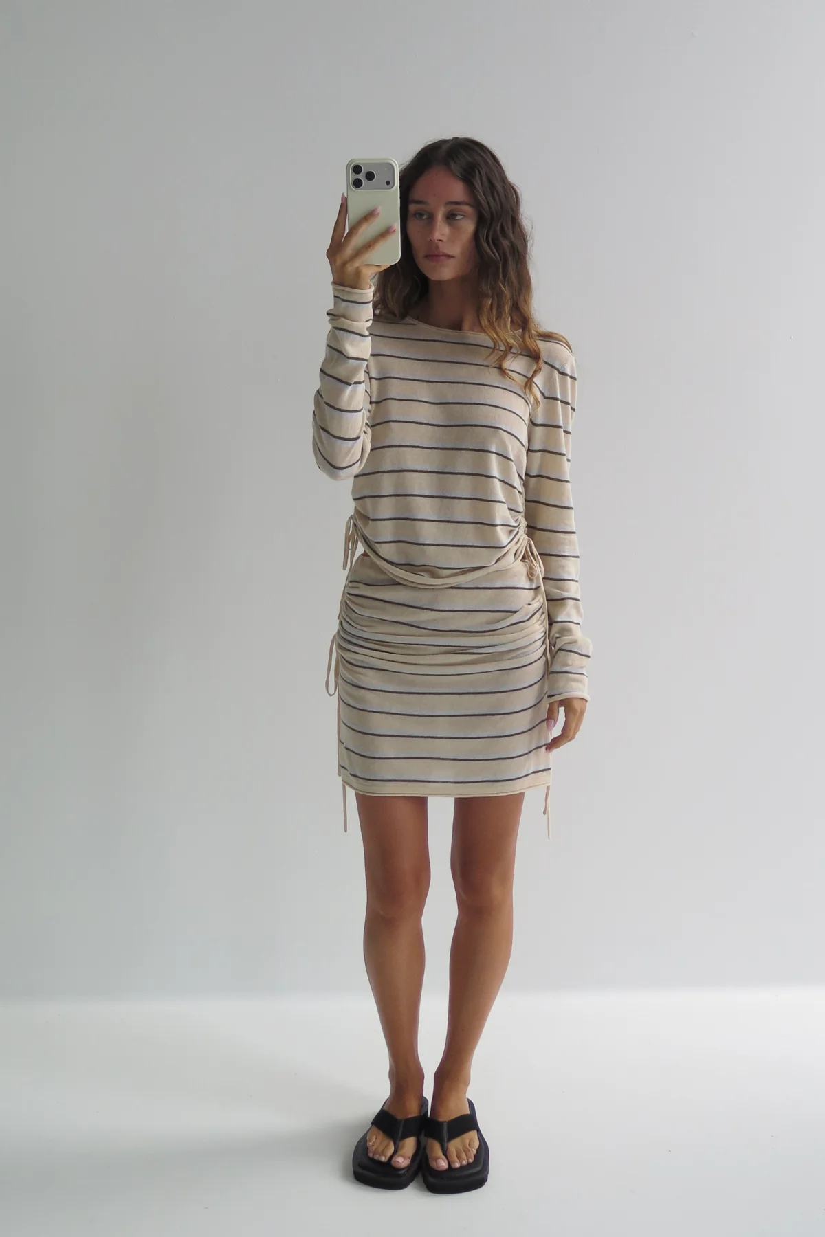 Linen Cotton Skirt/Tube Top - Husk Stripe - Image 10