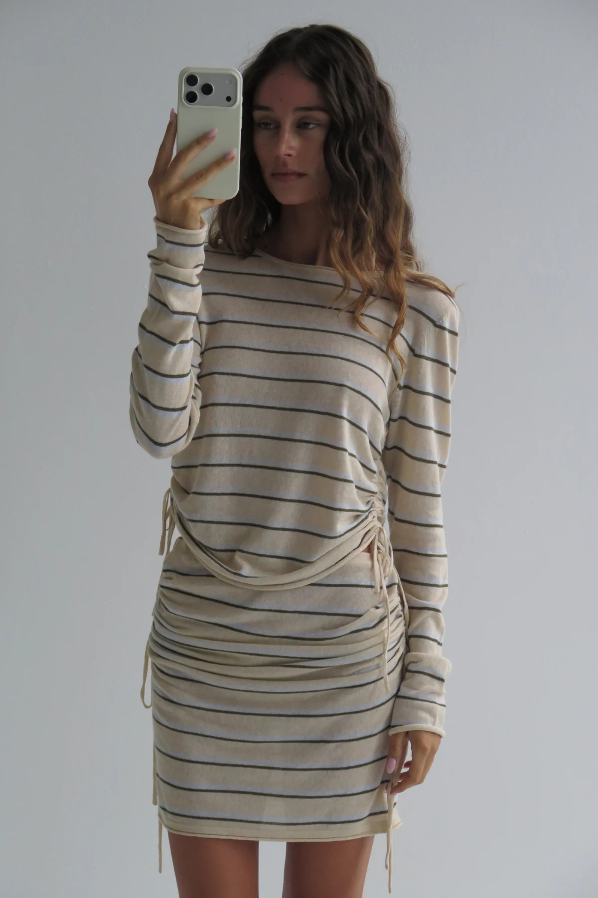 Linen Cotton Skirt/Tube Top - Husk Stripe - Image 11