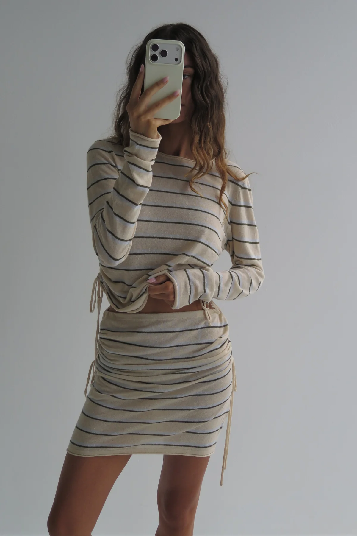 Linen Cotton Skirt/Tube Top - Husk Stripe - Image 5