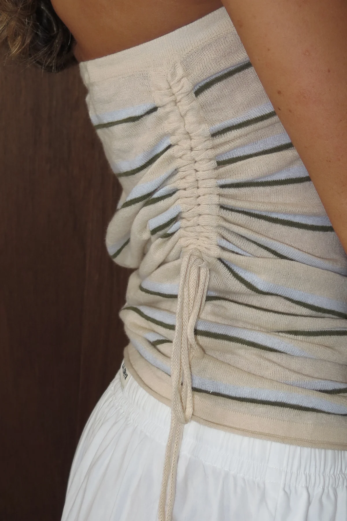 Linen Cotton Skirt/Tube Top - Husk Stripe - Image 6