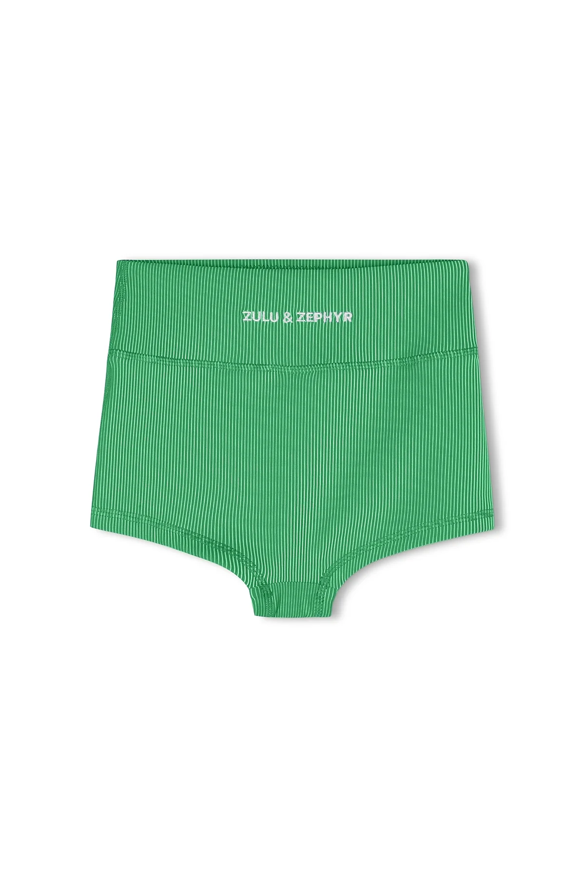 Mini Stripe Rib Boy Short - Parrot Green - Image 5