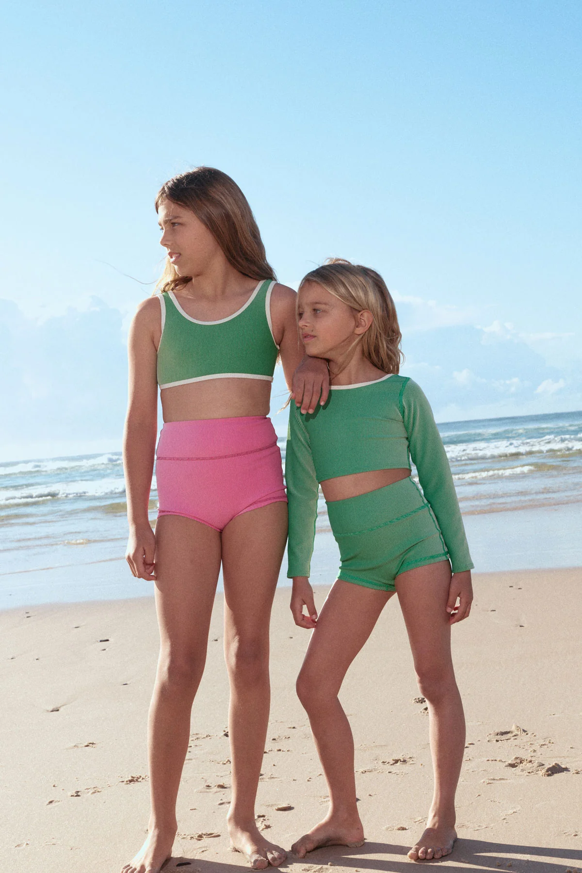 Mini Stripe Rib Boy Short - Shell Pink - Image 2