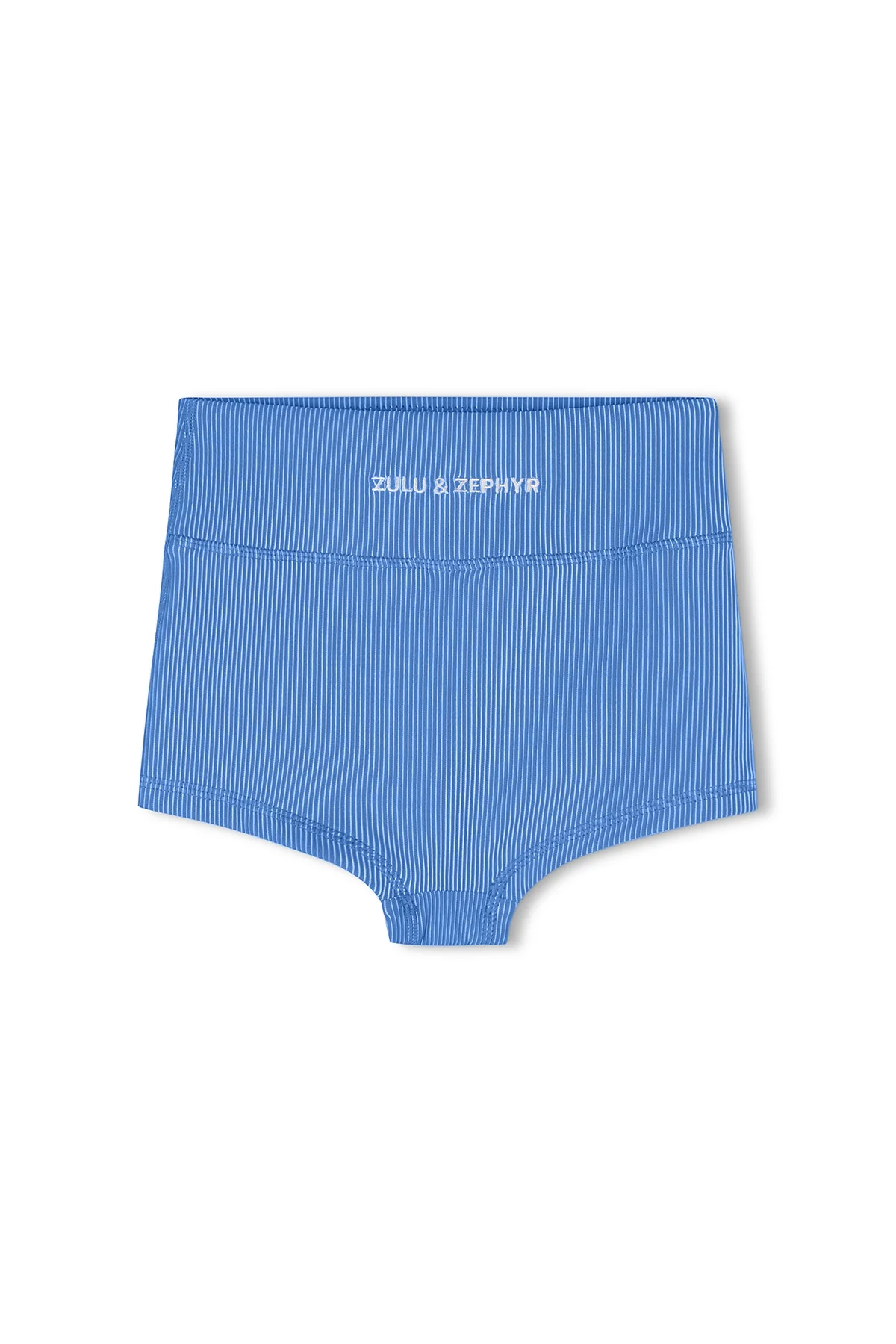 Mini Stripe Rib Boy Short - Sky - Image 2