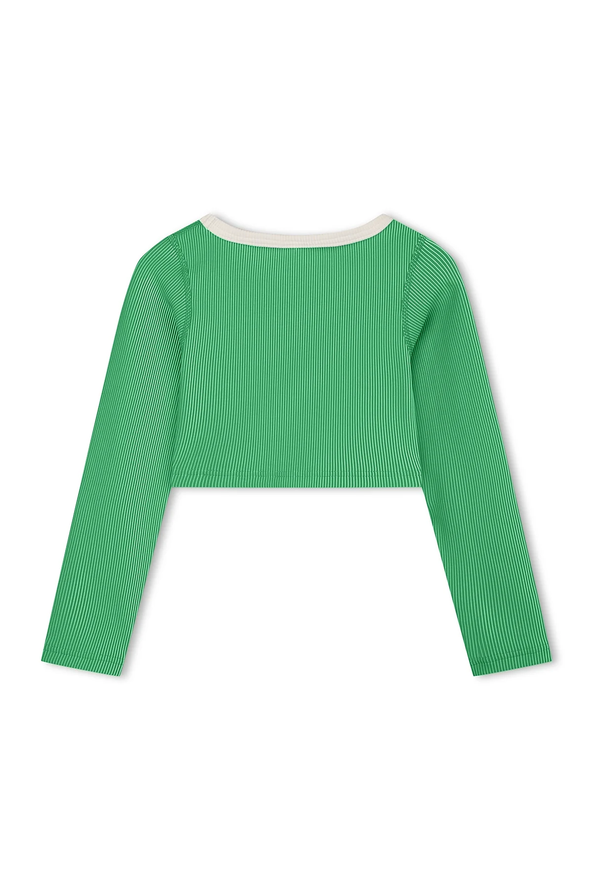 Mini Stripe Rib Crop Rashie - Parrot Green - Image 5