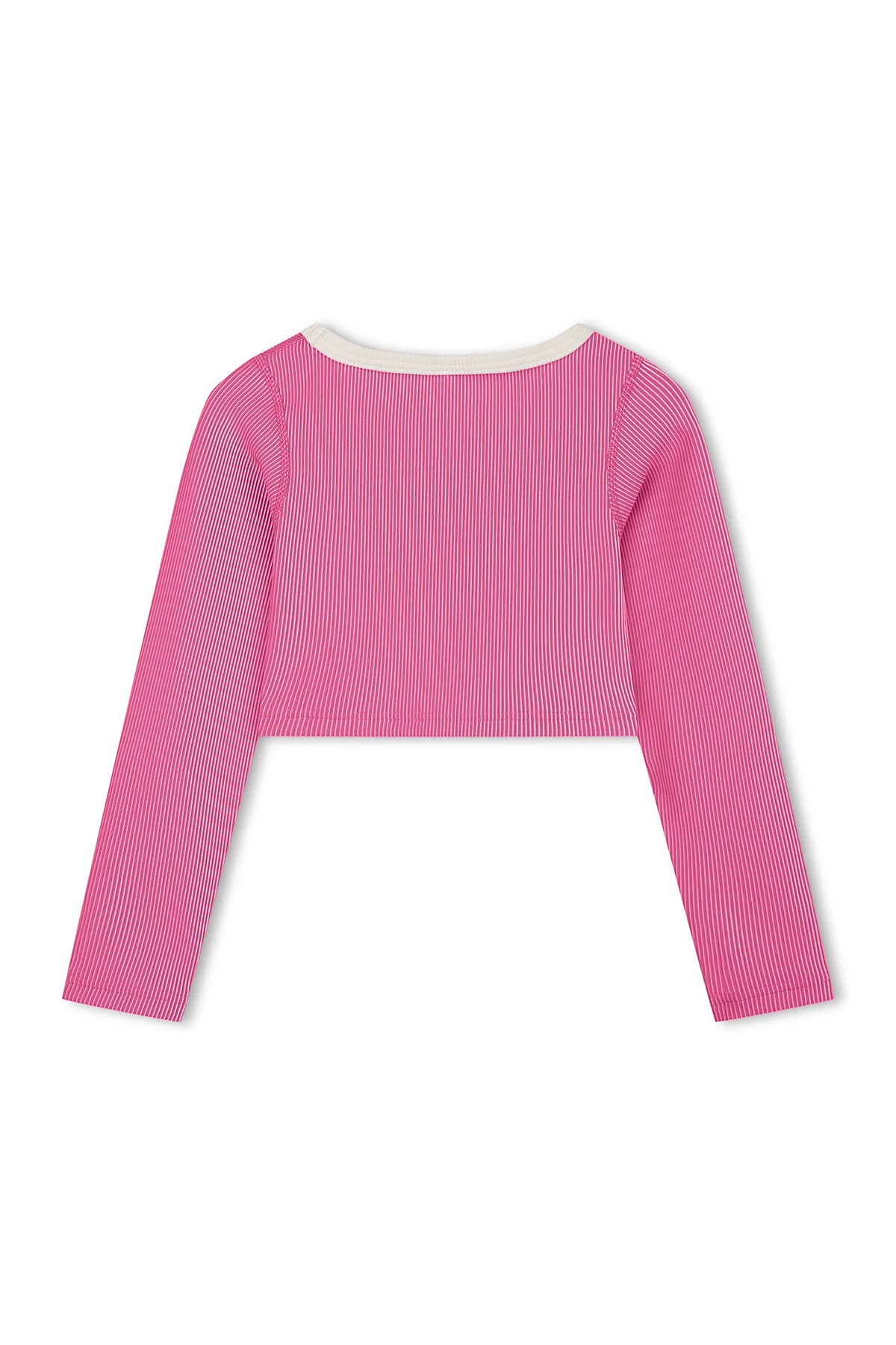 Mini Stripe Rib Crop Rashie - Shell Pink - Image 2