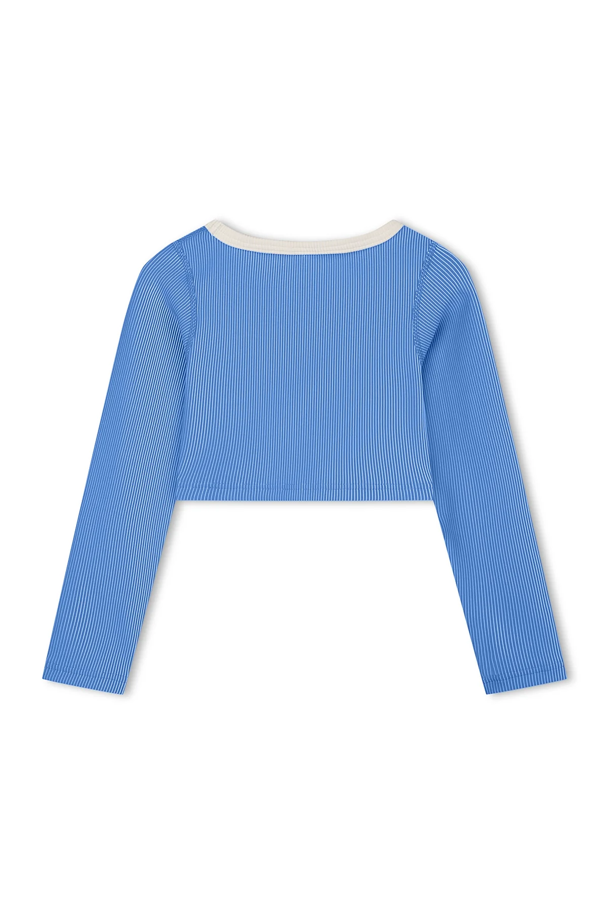 Mini Stripe Rib Crop Rashie - Sky - Image 2