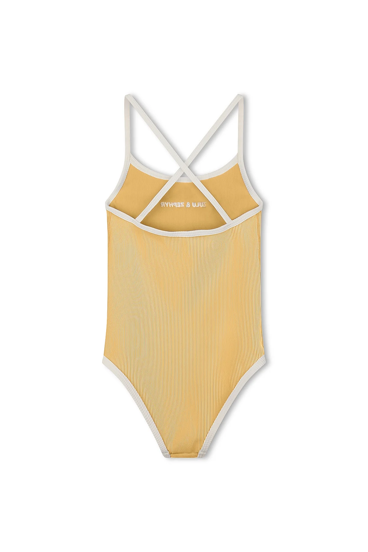 Mini Stripe Rib Logo One Piece - Marigold - Image 2