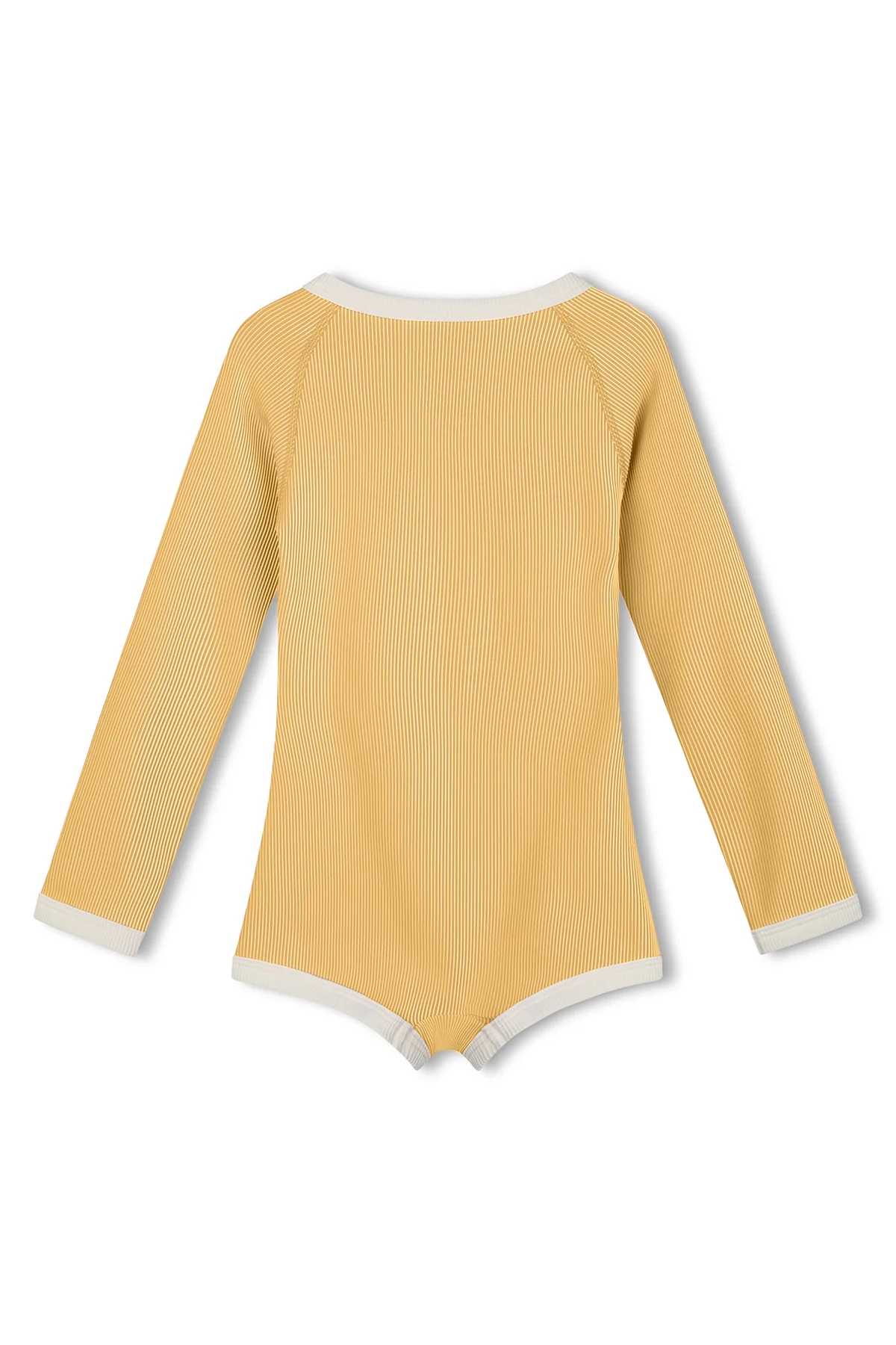 Mini Stripe Rib Rashie Onesie - Marigold - Image 2
