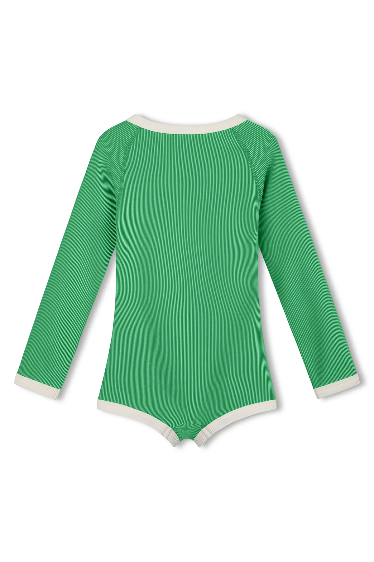 Mini Stripe Rib Rashie Onesie - Parrot Green - Image 2
