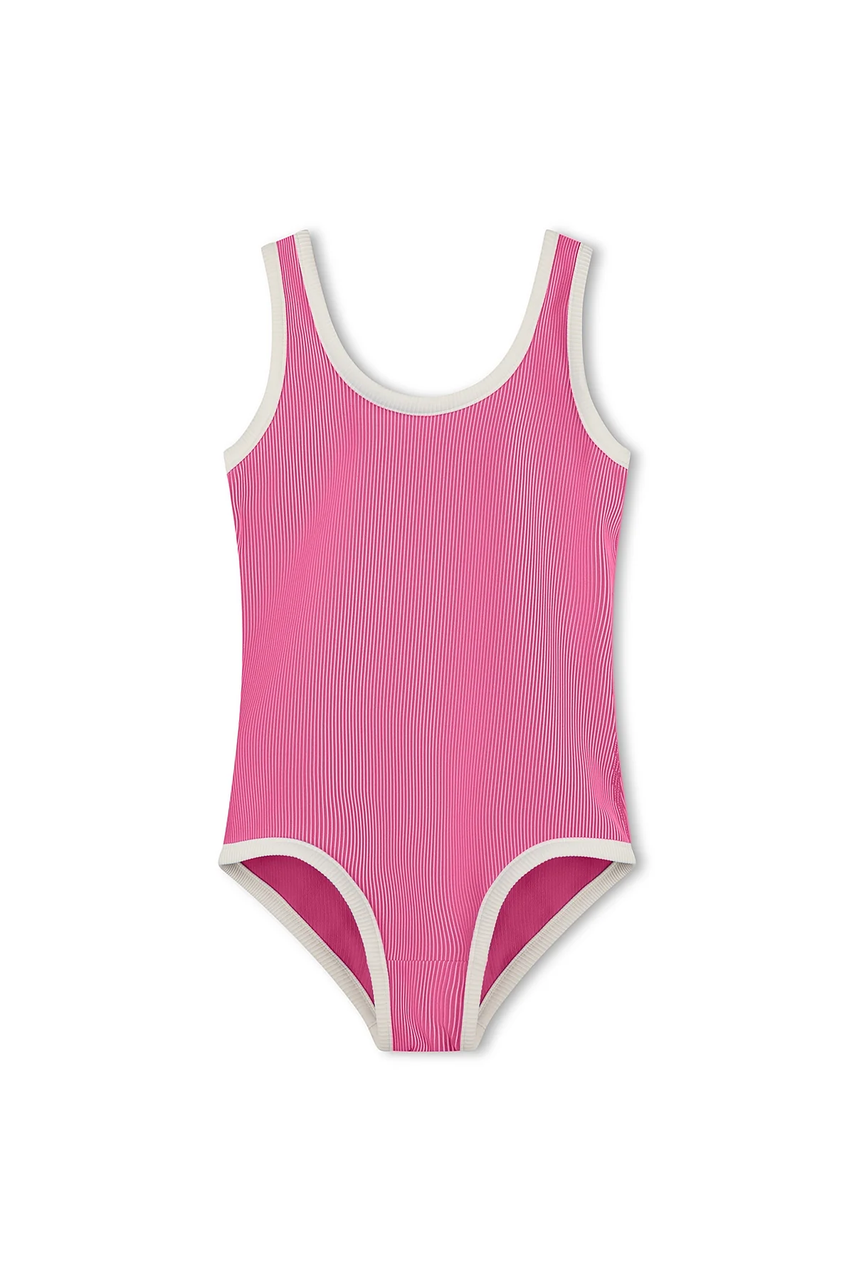 Mini Stripe Rib Scoop One Piece - Shell Pink