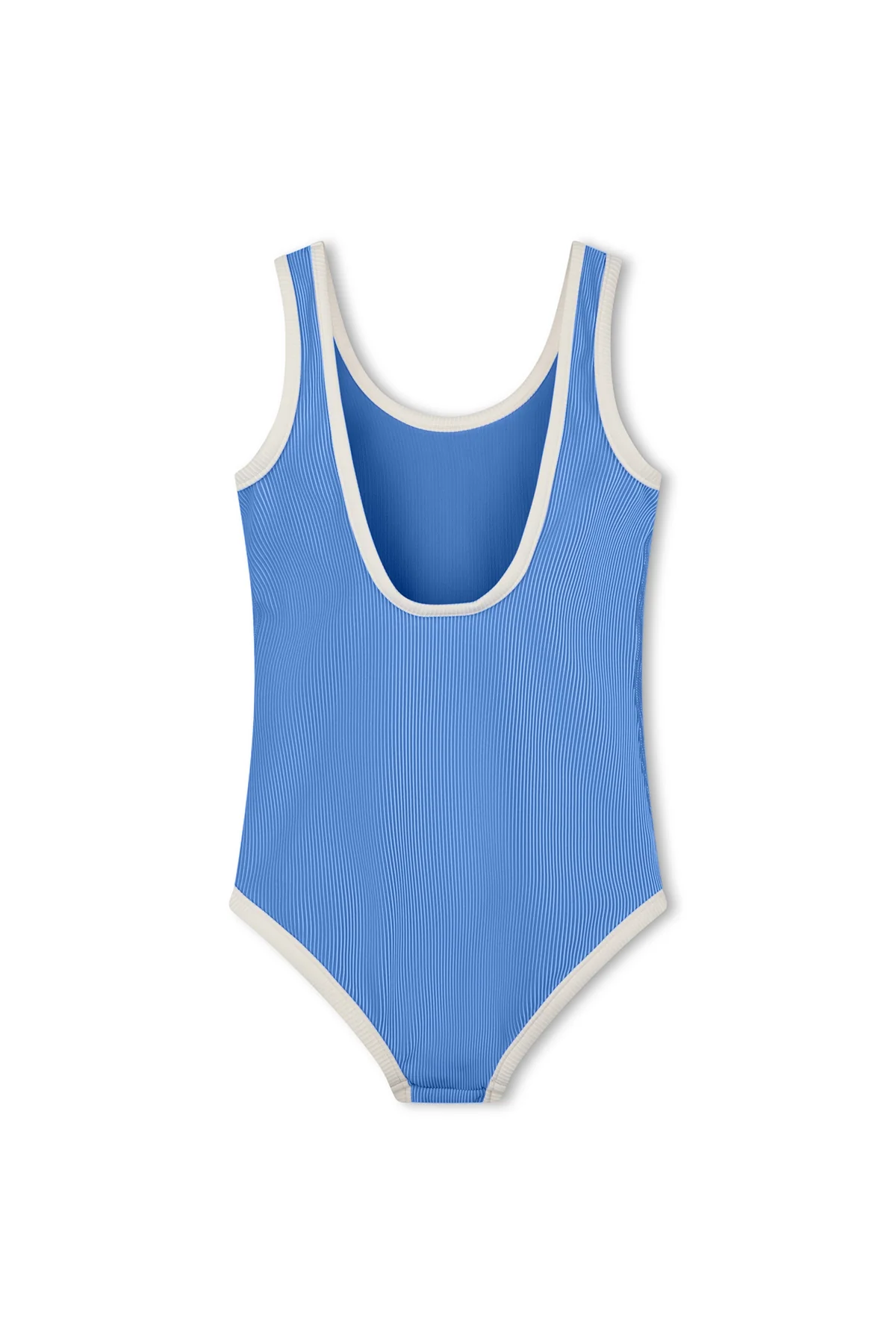 Mini Stripe Rib Scoop One Piece - Sky - Image 2