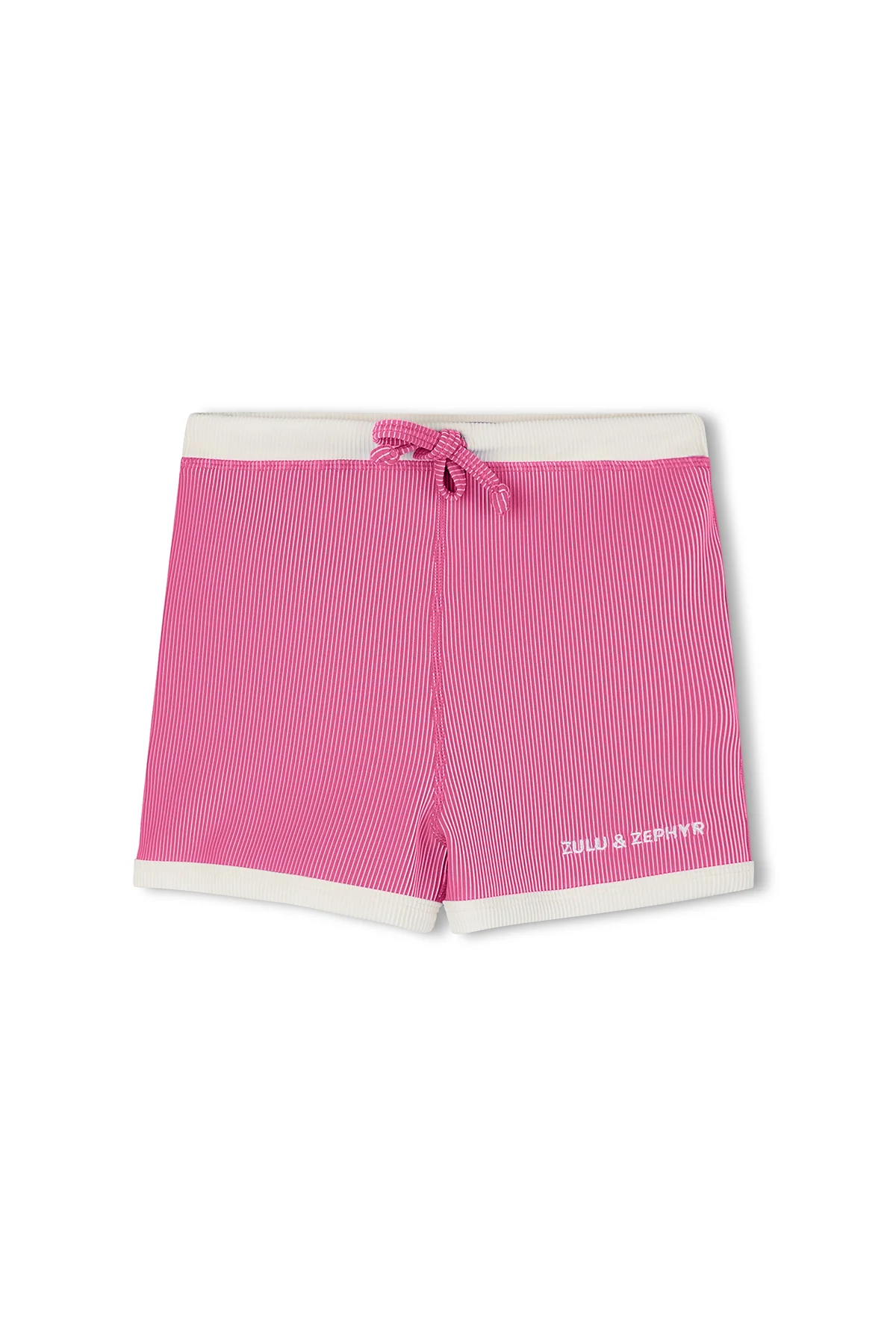 Mini Stripe Rib Surf Short - Shell Pink